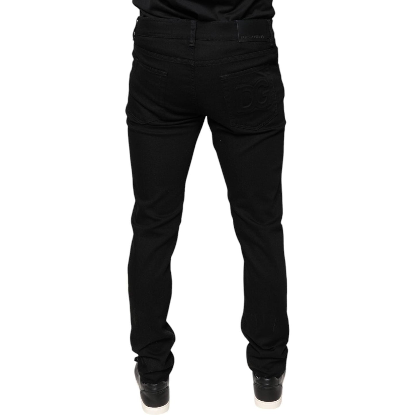 Dolce & Gabbana Black Cotton Stretch Skinny Men Denim Jeans Dolce & Gabbana Black