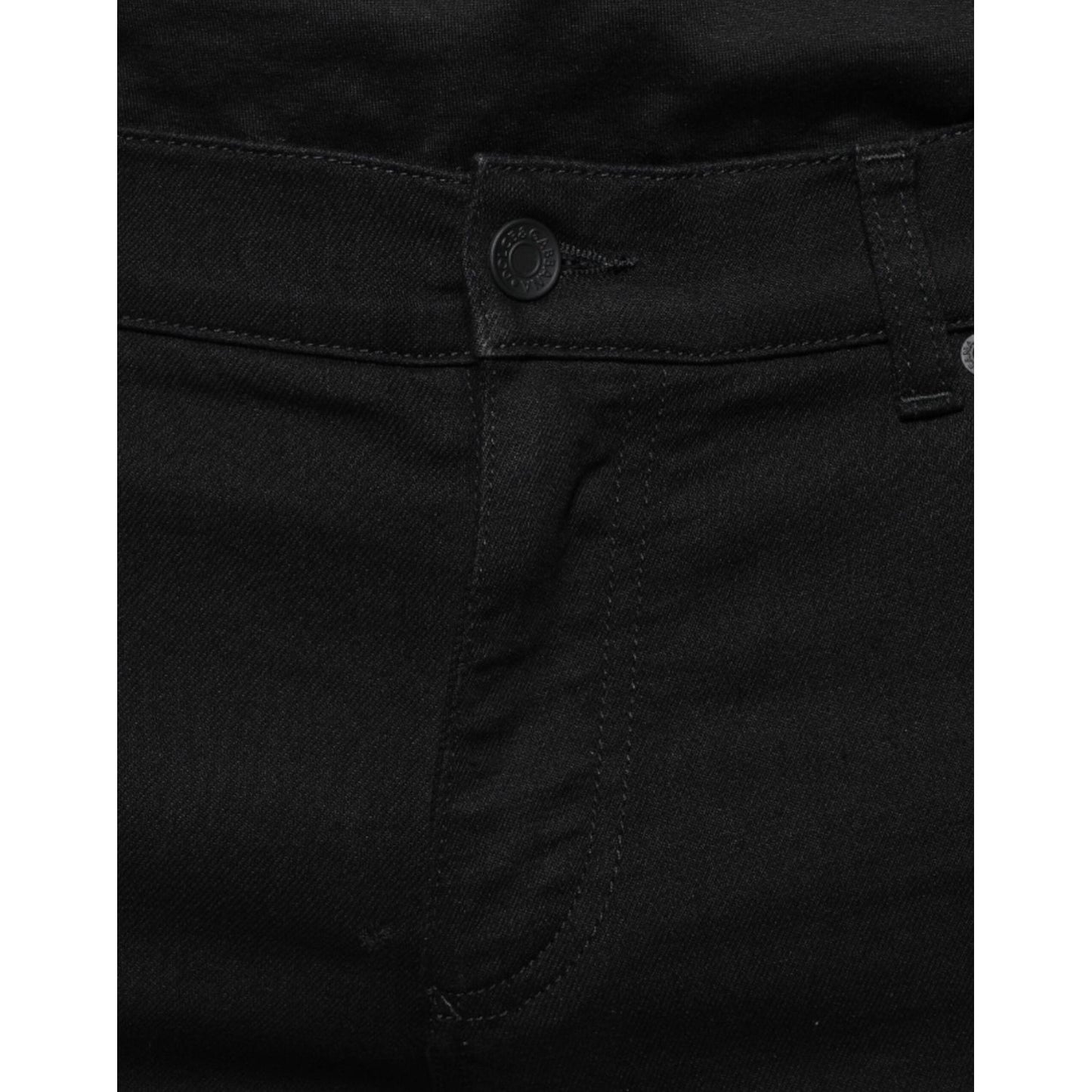 Dolce & Gabbana Black Cotton Stretch Skinny Men Denim Jeans Dolce & Gabbana Black