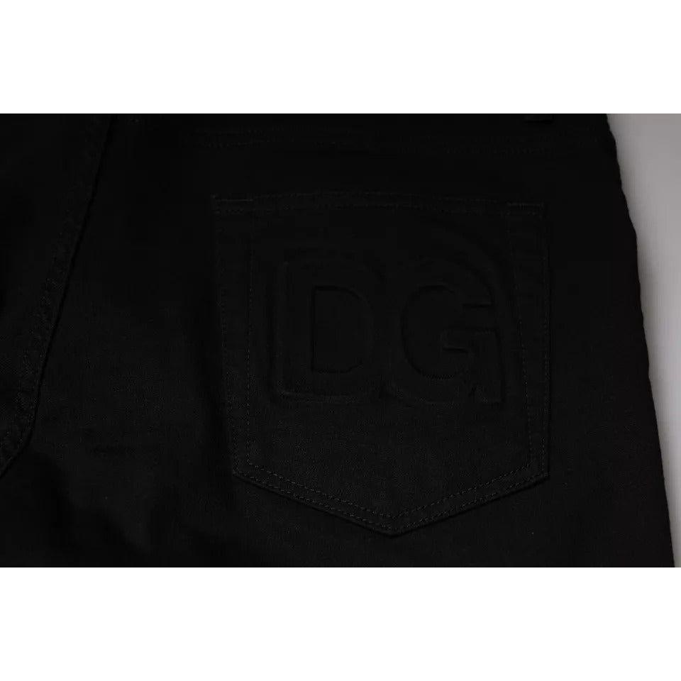 Dolce & Gabbana Black Cotton Stretch Skinny Men Denim Jeans Dolce & Gabbana Black