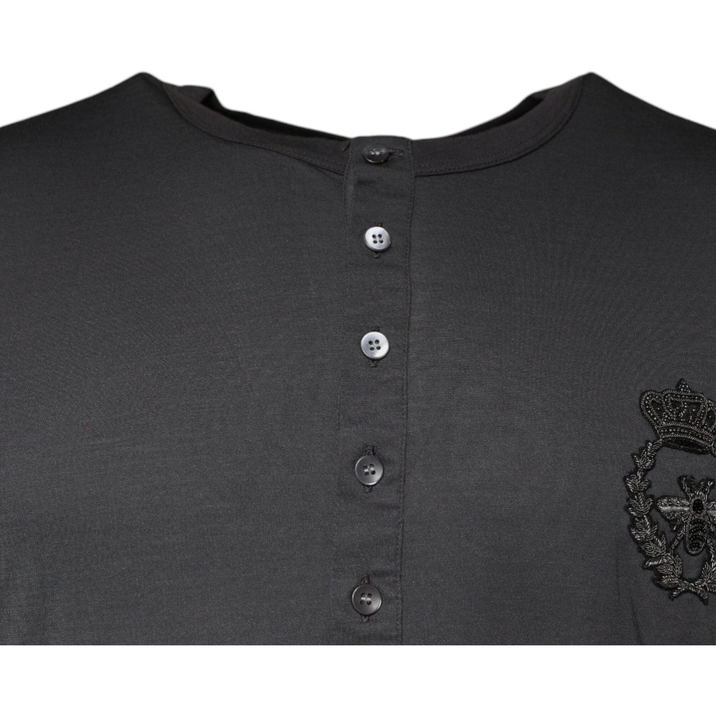 Dolce & Gabbana Gray Crown Bee Embroidery Pullover Sweater Dolce & Gabbana Dark Slate Gray