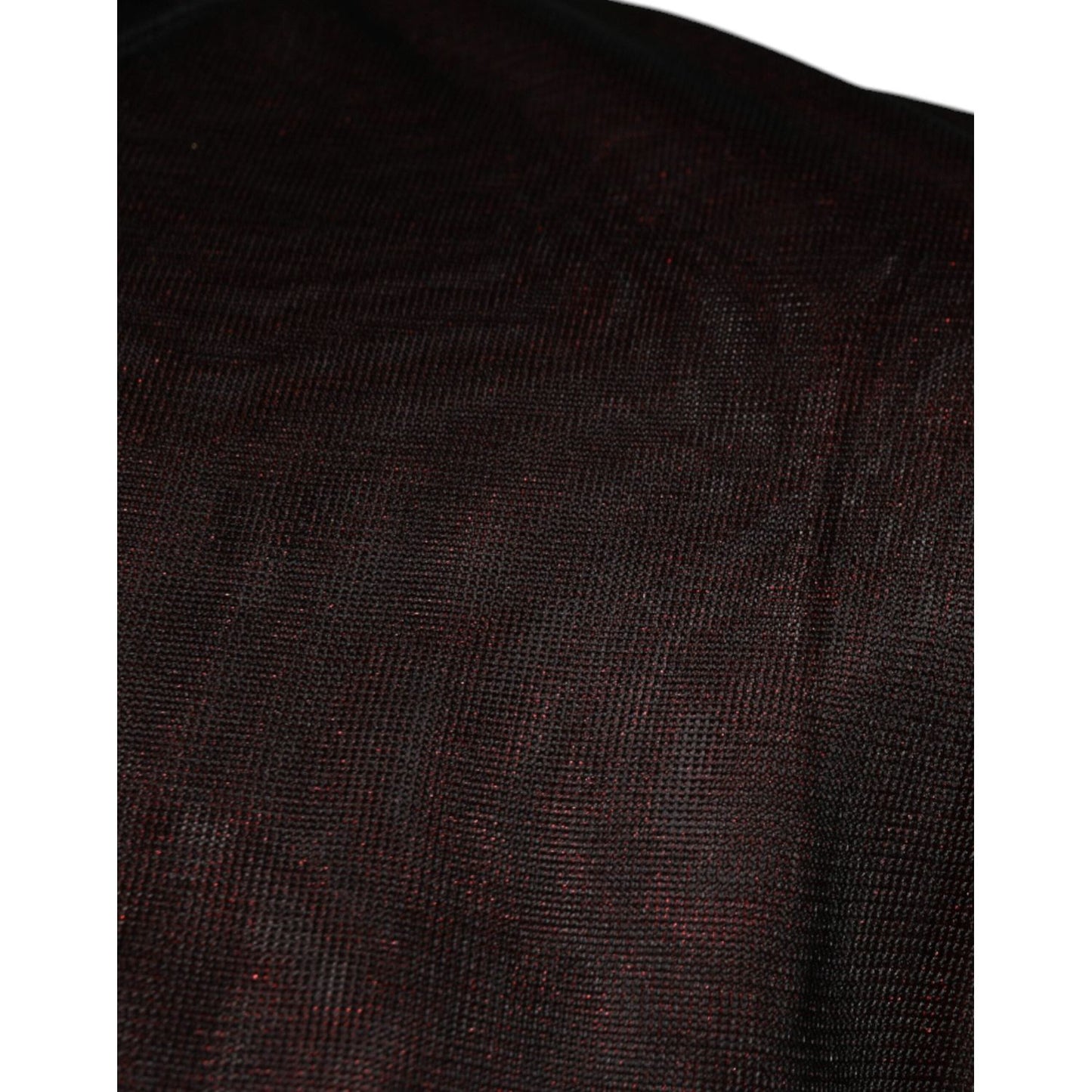 Dolce & Gabbana Maroon Polyester Crew Neck Pullover Sweater Dolce & Gabbana Black