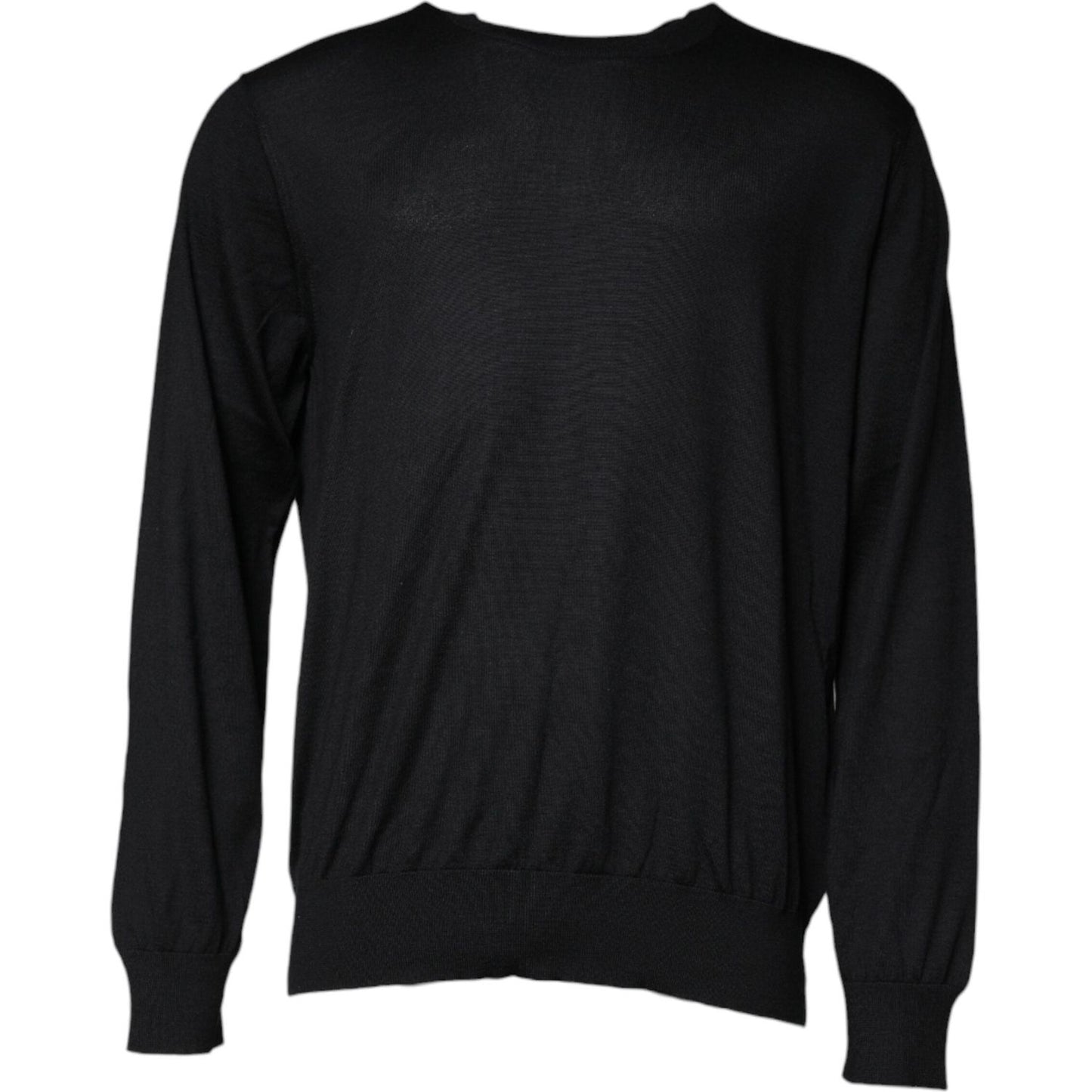 Dolce & Gabbana Black Cashmere Crew Neck Pullover Sweater Dolce & Gabbana Black