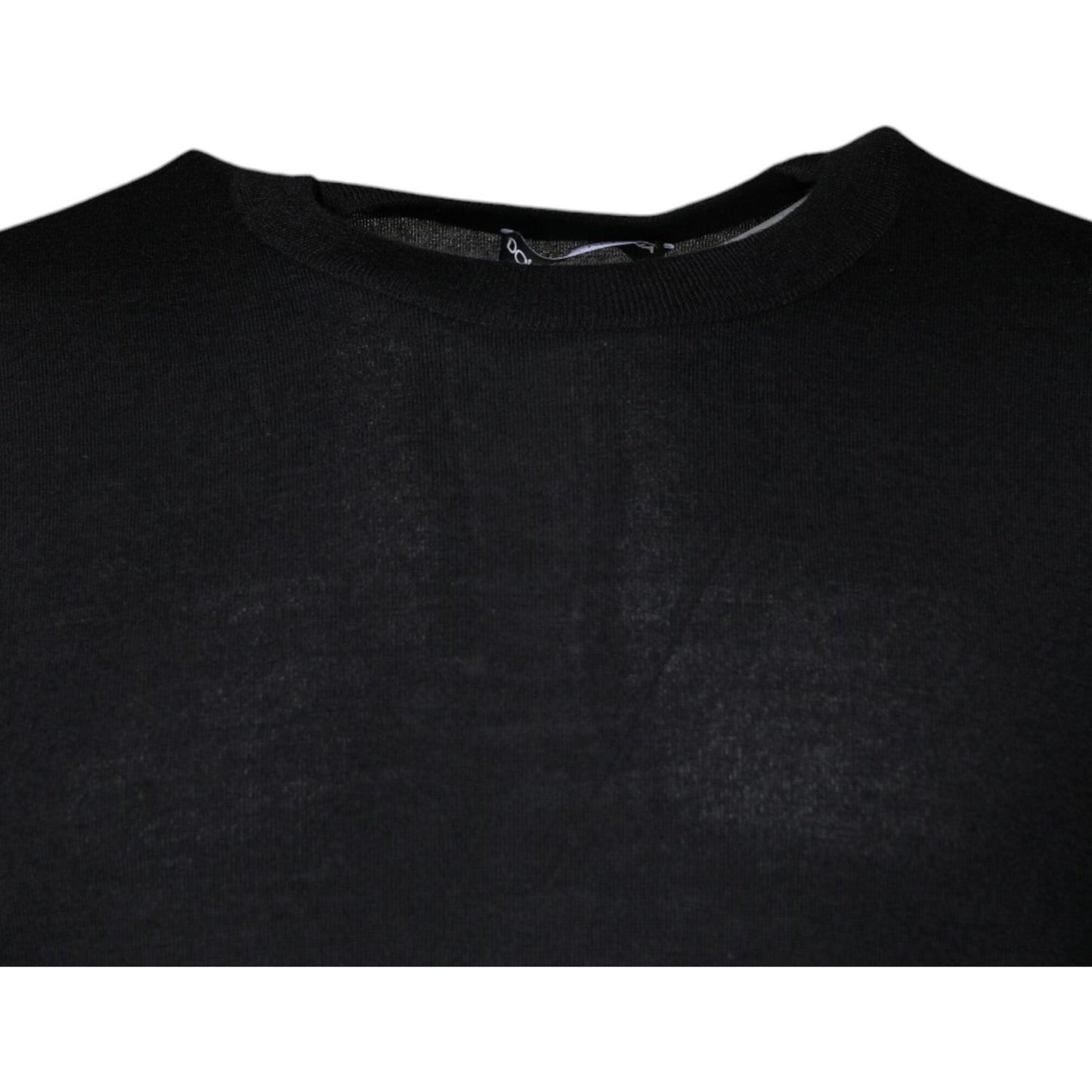 Dolce & Gabbana Black Cashmere Crew Neck Pullover Sweater Dolce & Gabbana Black