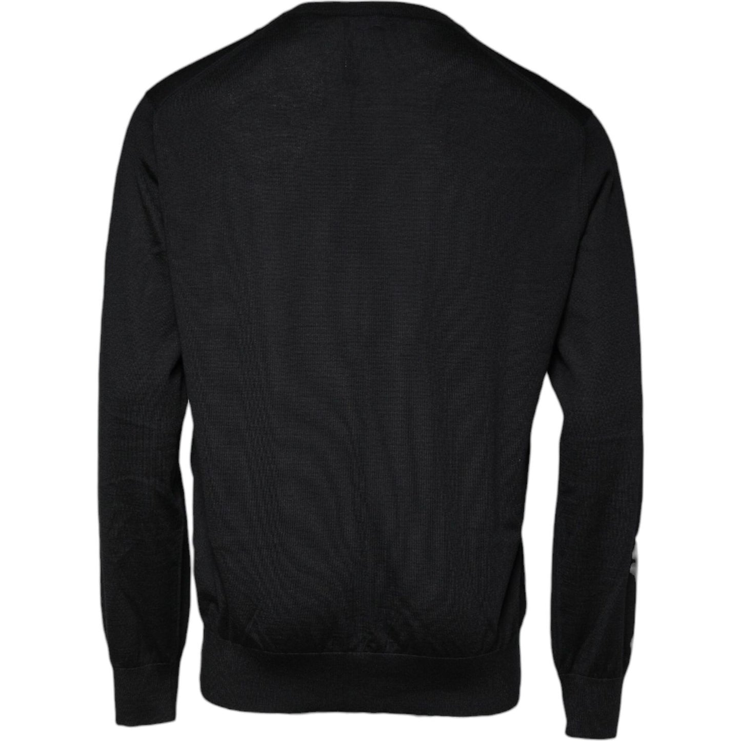 Dolce & Gabbana Black Cashmere Crew Neck Pullover Sweater Dolce & Gabbana Black