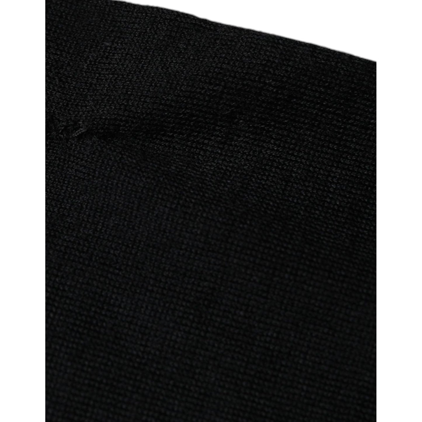 Dolce & Gabbana Black Cashmere Crew Neck Pullover Sweater Dolce & Gabbana Black