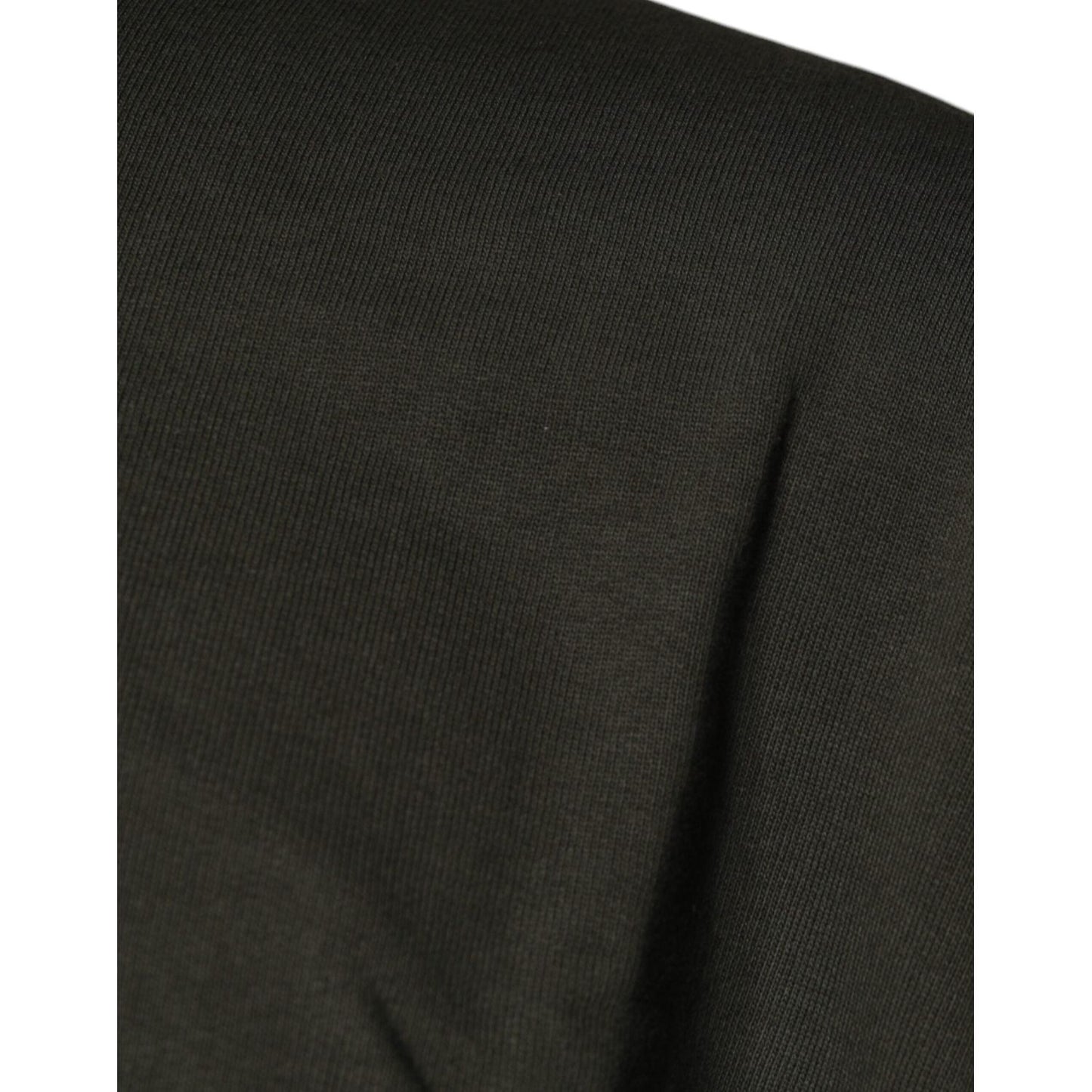 Dolce & Gabbana Army Green Crown Cotton Sweatshirt Sweater Dolce & Gabbana Dark Slate Gray