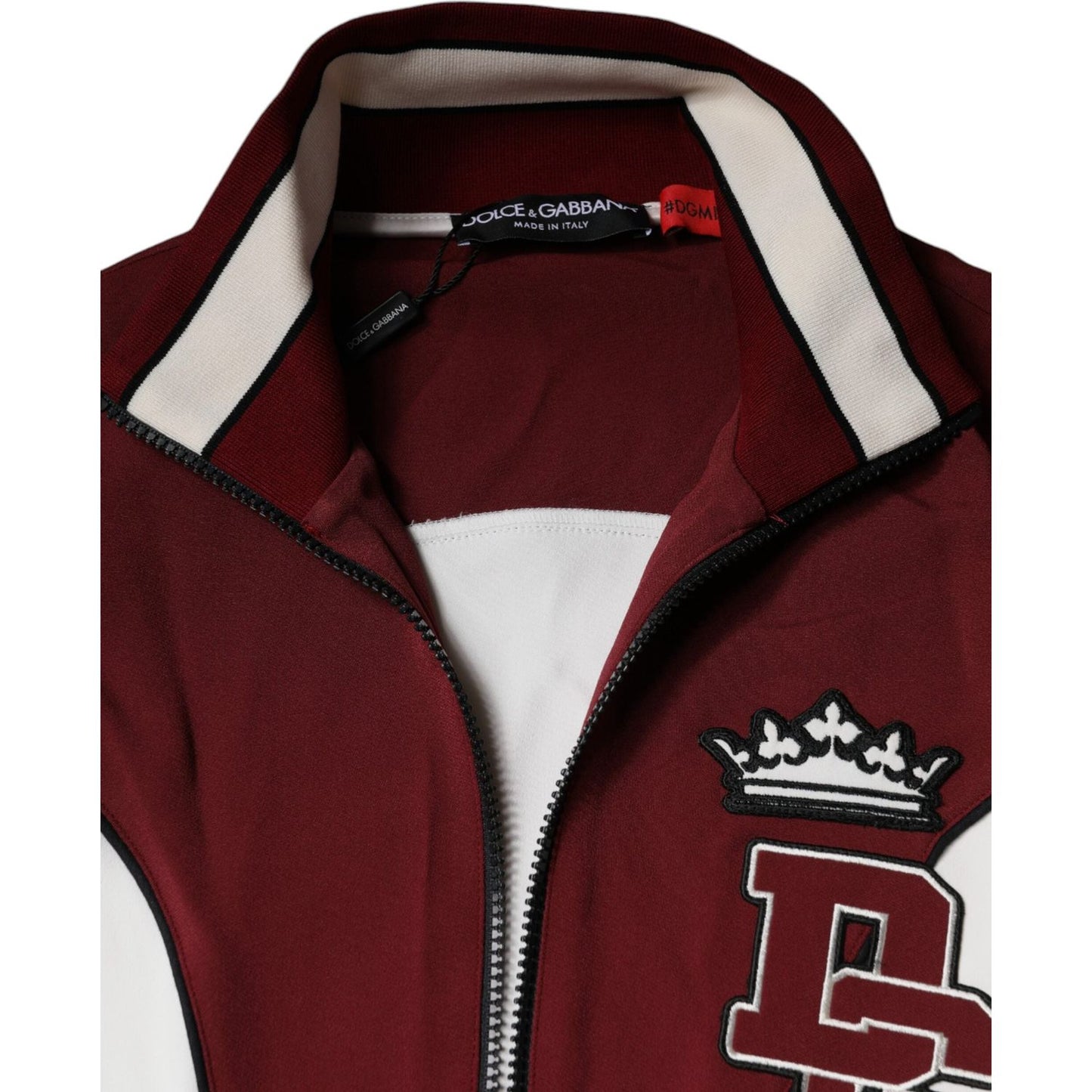 Dolce & Gabbana Red White Logo Full Zip Sweatshirt Sweater Dolce & Gabbana Black