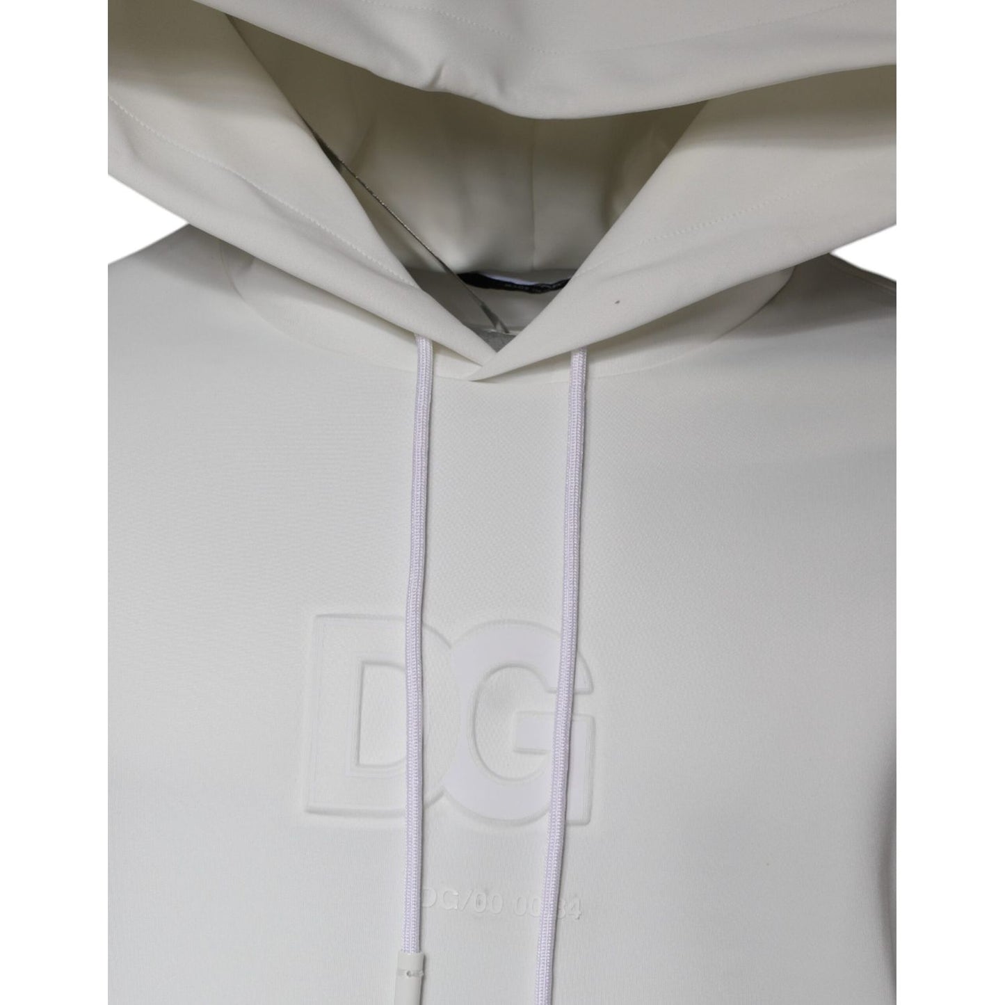 Dolce & Gabbana White DG Logo Hooded Men Sweatshirt Sweater Dolce & Gabbana Gray