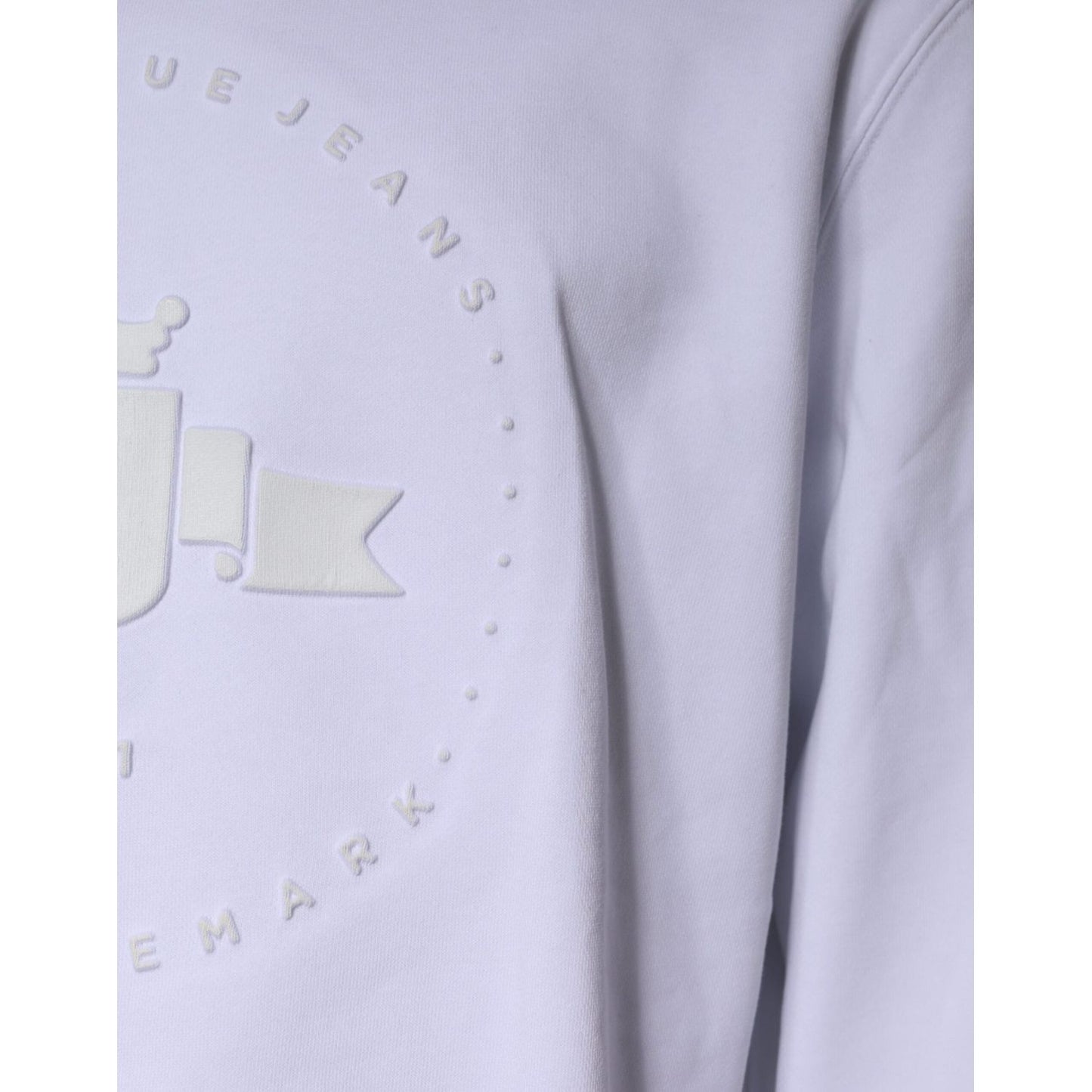Replay White Embossed Logo Crew Neck Men Sweatshirt Sweater Replay Thistle