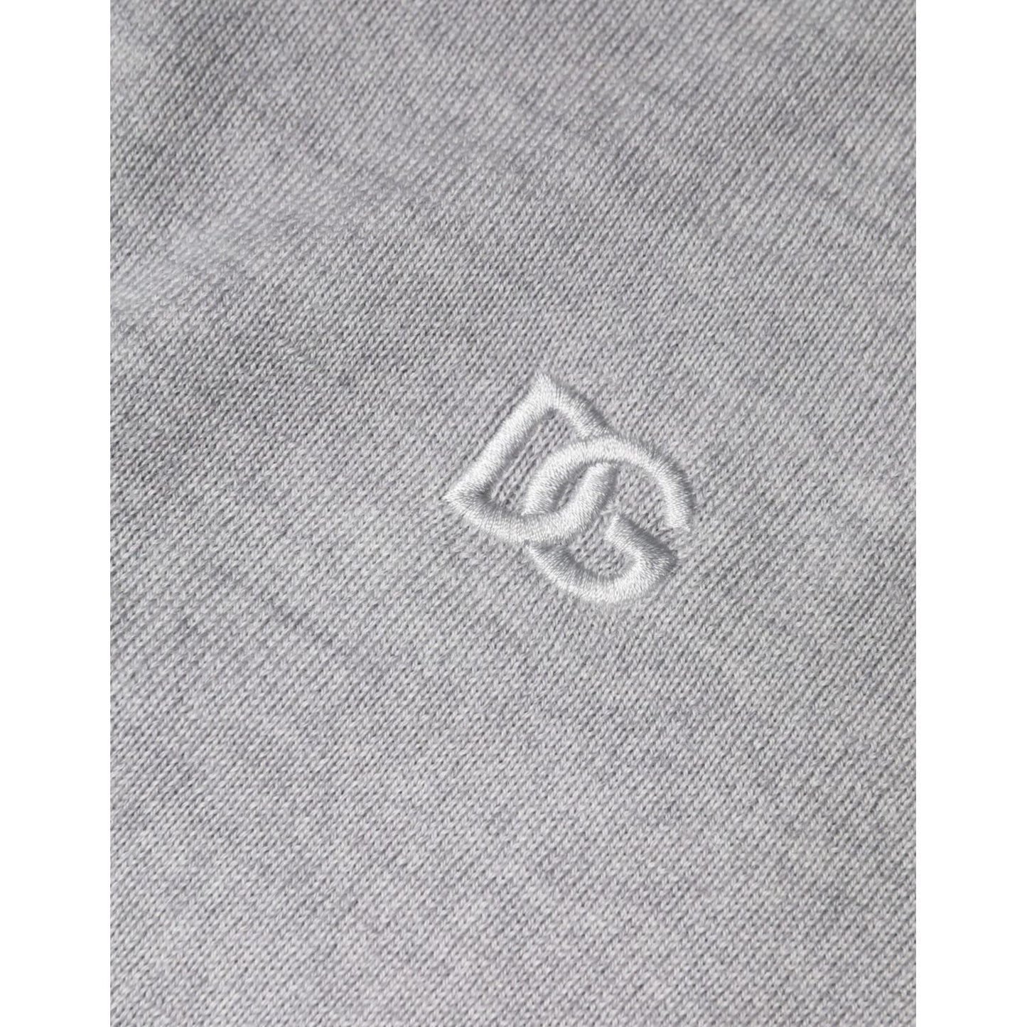 Dolce & Gabbana Light Gray Wool Crew Neck Pullover Sweater Dolce & Gabbana Dark Gray