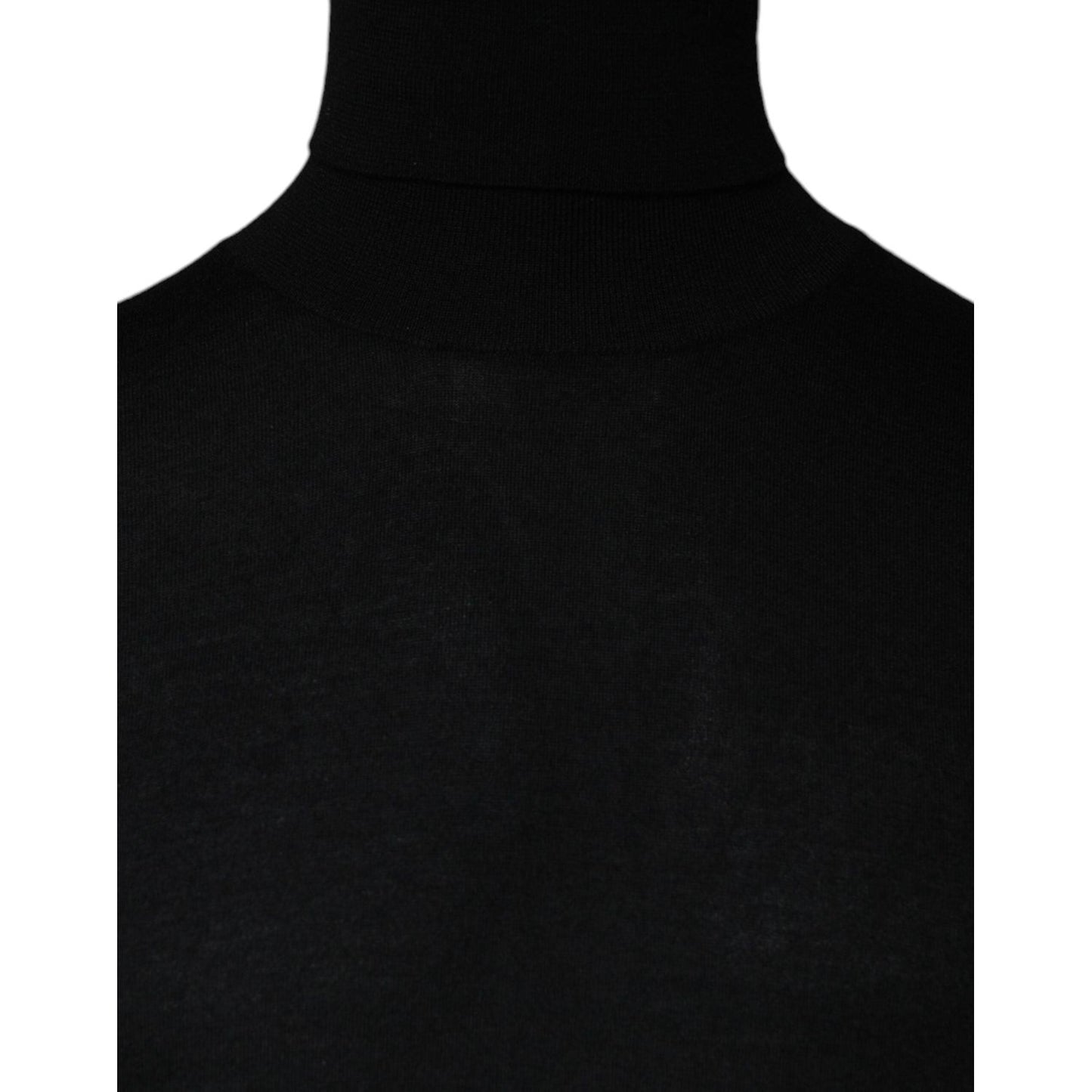 Dolce & Gabbana Black Long Sleeve Turtleneck Pullover Sweater Dolce & Gabbana Black