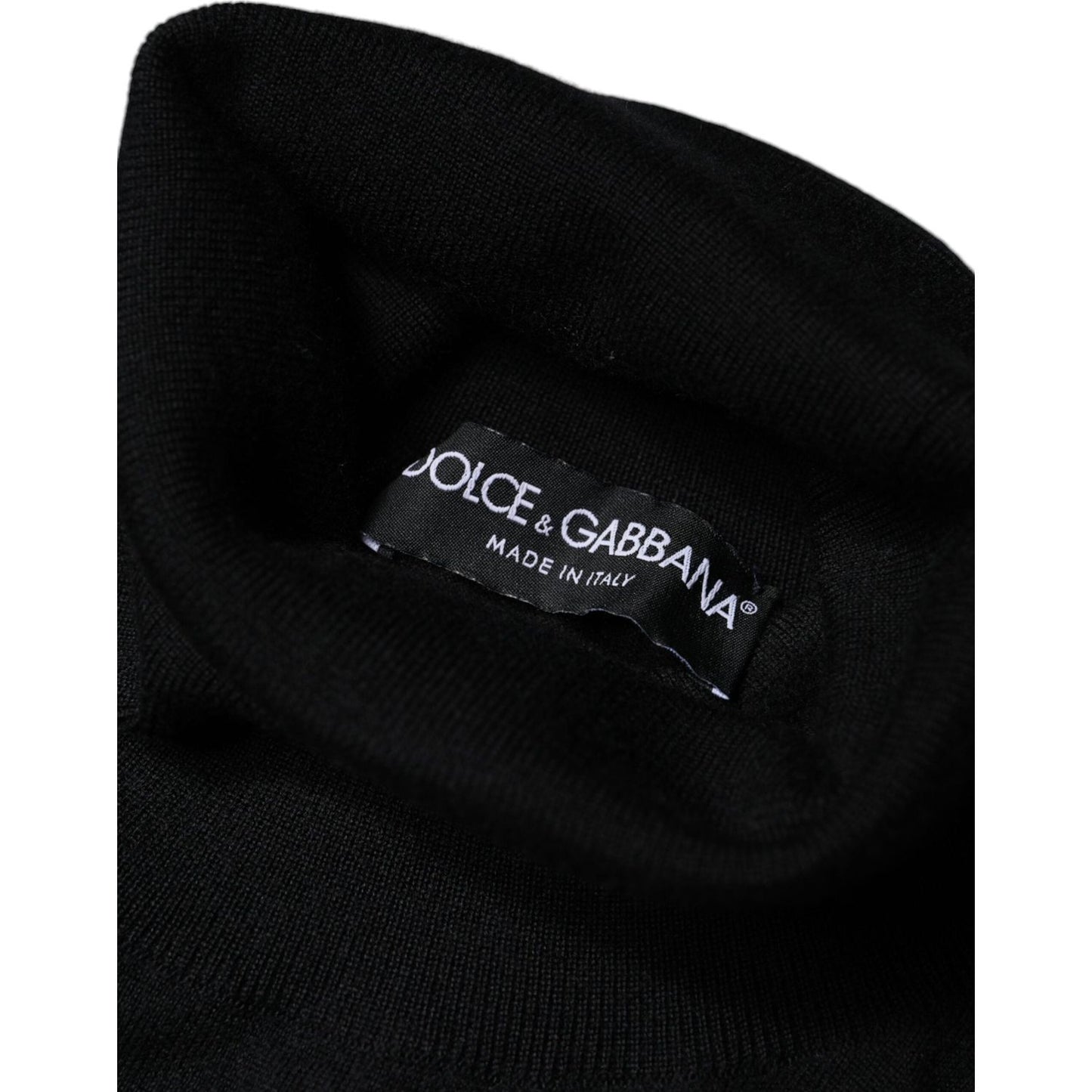 Dolce & Gabbana Black Long Sleeve Turtleneck Pullover Sweater Dolce & Gabbana Black