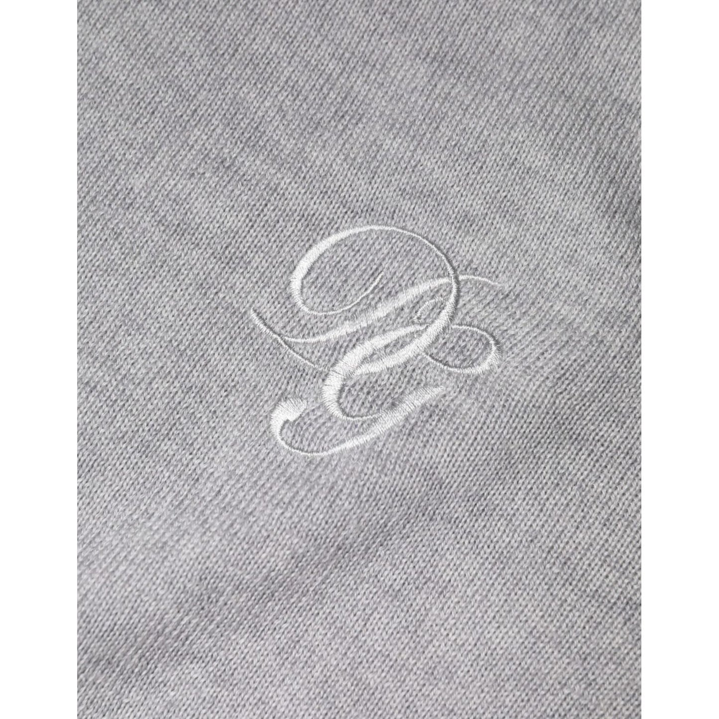 Dolce & Gabbana Light Gray Wool Crew Neck Pullover Sweater Dolce & Gabbana Dark Gray