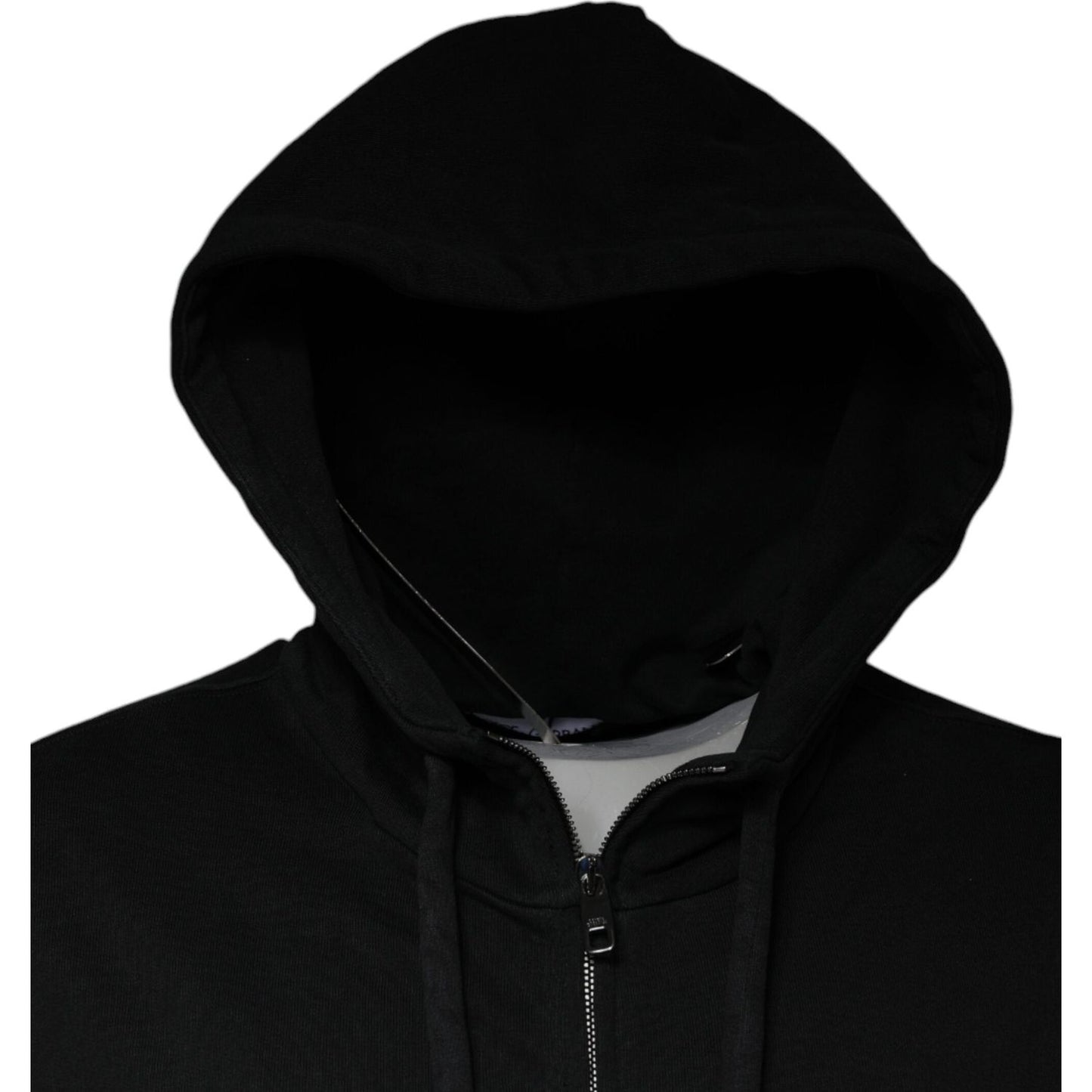 Dolce & Gabbana Black Logo Plaque Hooded Full Zip Sweater Dolce & Gabbana Black