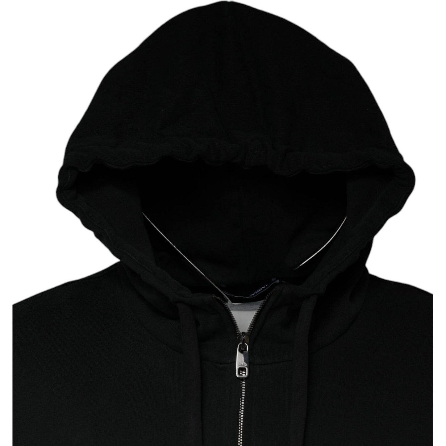 Dolce & Gabbana Black Logo Plaque Hooded Full Zip Sweater Dolce & Gabbana Black