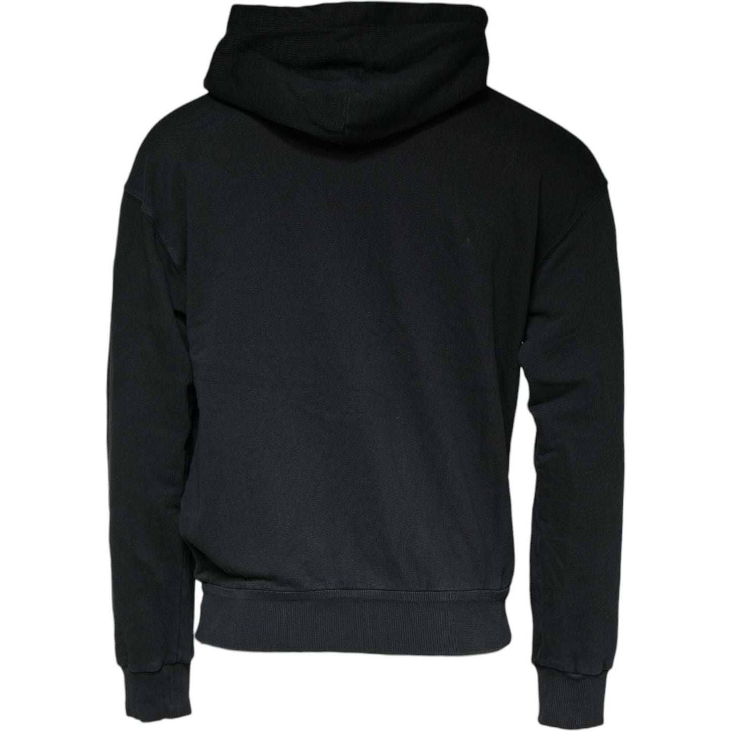 Dolce & Gabbana Black Logo Plaque Hooded Full Zip Sweater Dolce & Gabbana Black