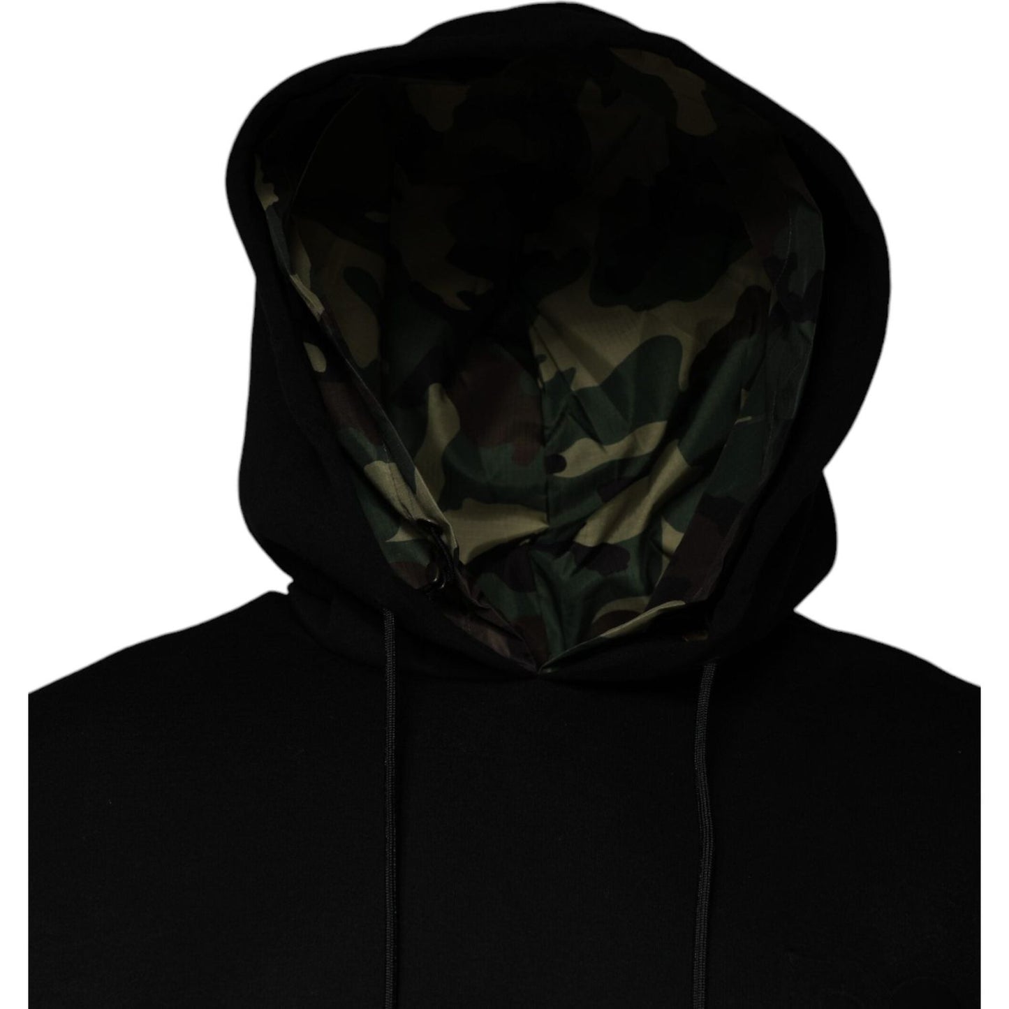 Dolce & Gabbana Black Pocket CottonHooded Sweatshirt Sweater Dolce & Gabbana Black