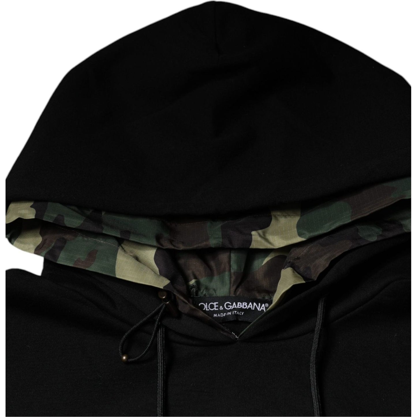 Dolce & Gabbana Black Pocket CottonHooded Sweatshirt Sweater Dolce & Gabbana Black