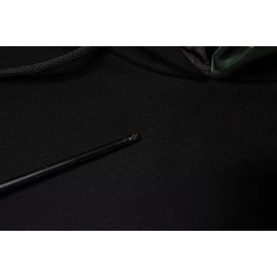 Dolce & Gabbana Black Pocket CottonHooded Sweatshirt Sweater Dolce & Gabbana Black