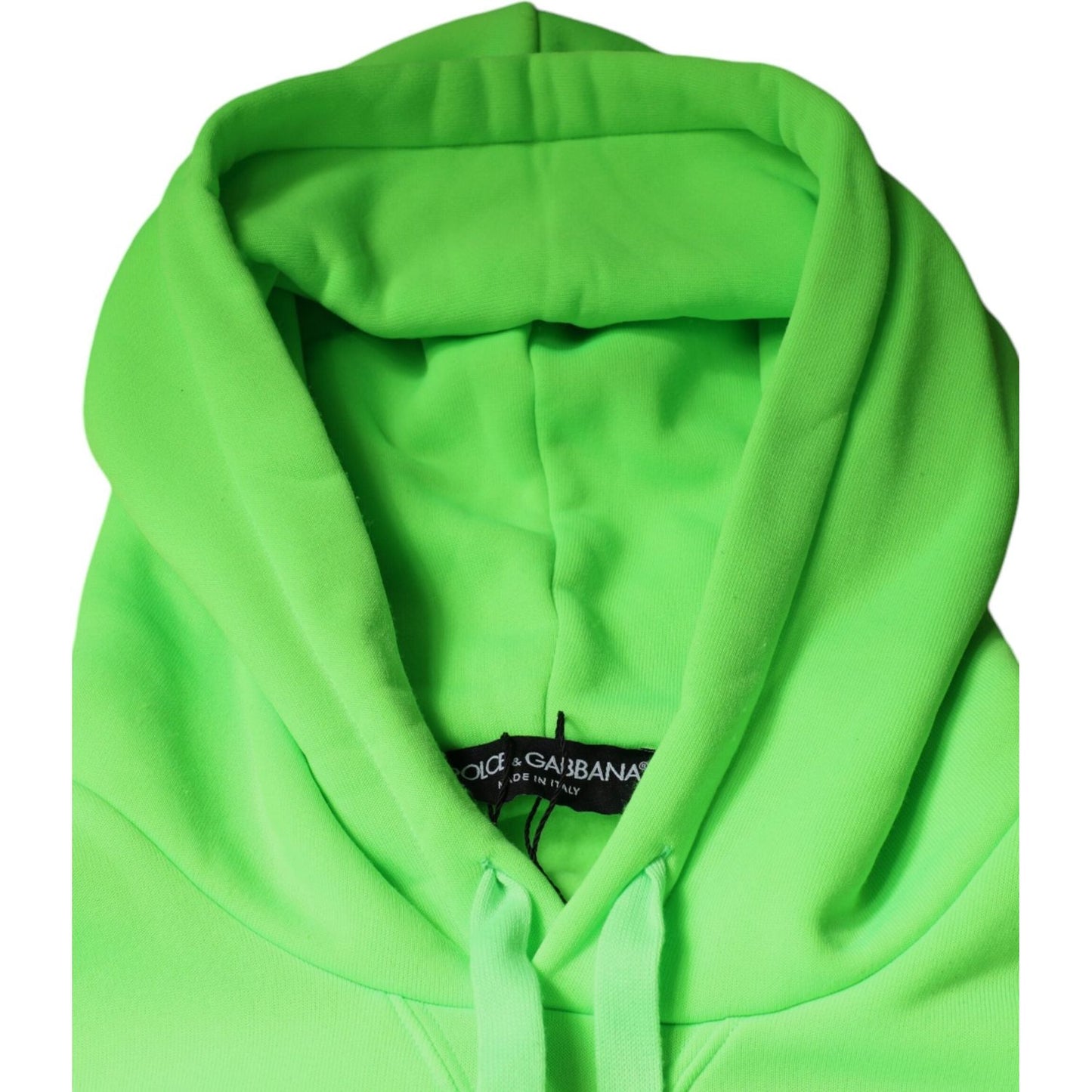 Dolce & Gabbana Green Logo Hooded Pullover Sweatshirt Sweater Dolce & Gabbana Yellow Green