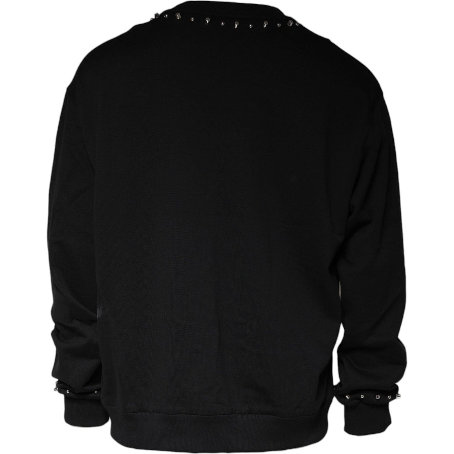 Dolce & Gabbana Black Logo Stud Pullover Sweatshirt Sweater Dolce & Gabbana Black