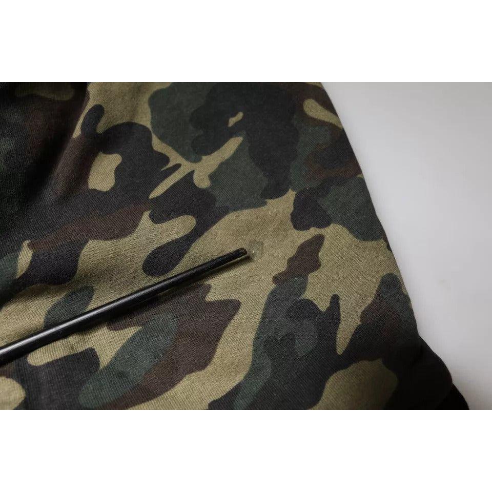 Dolce & Gabbana Black Camouflage Hooded Sweatshirt Sweater Dolce & Gabbana Dark Slate Gray