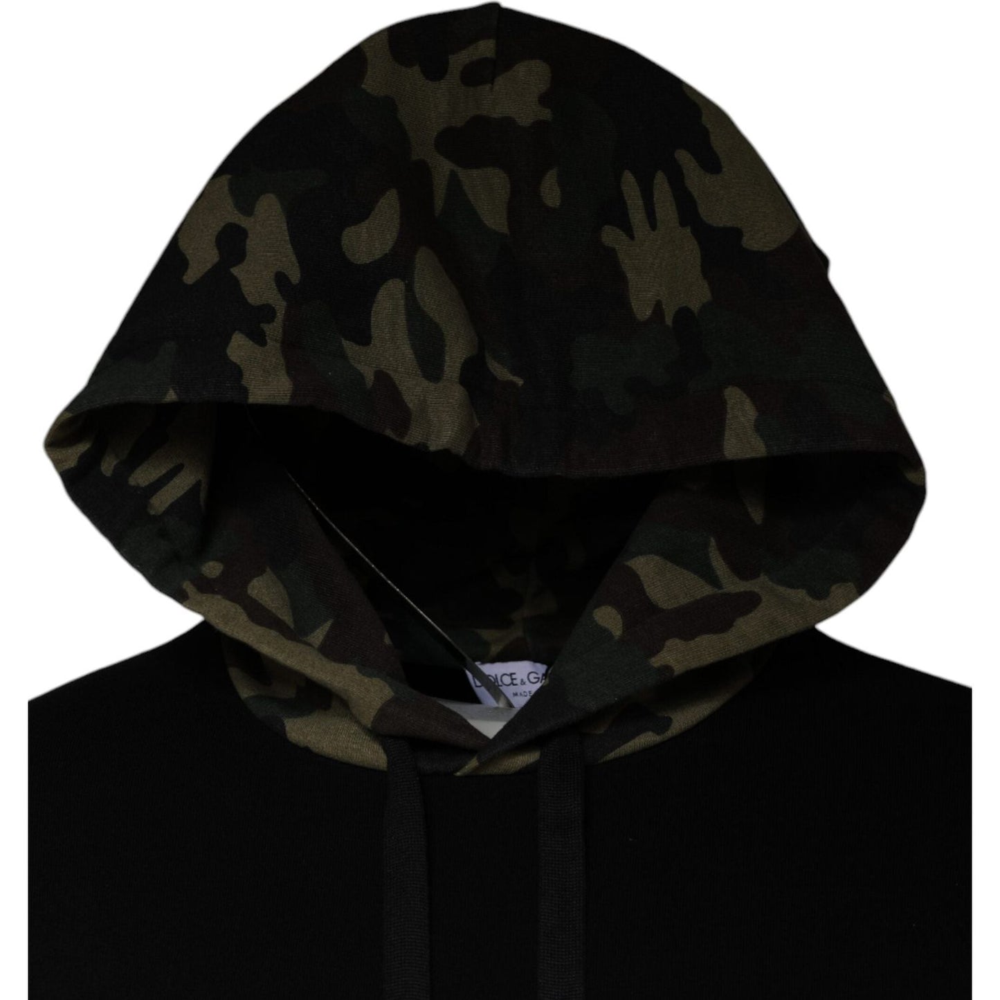 Dolce & Gabbana Black Camouflage Hooded Sweatshirt Sweater Dolce & Gabbana Black