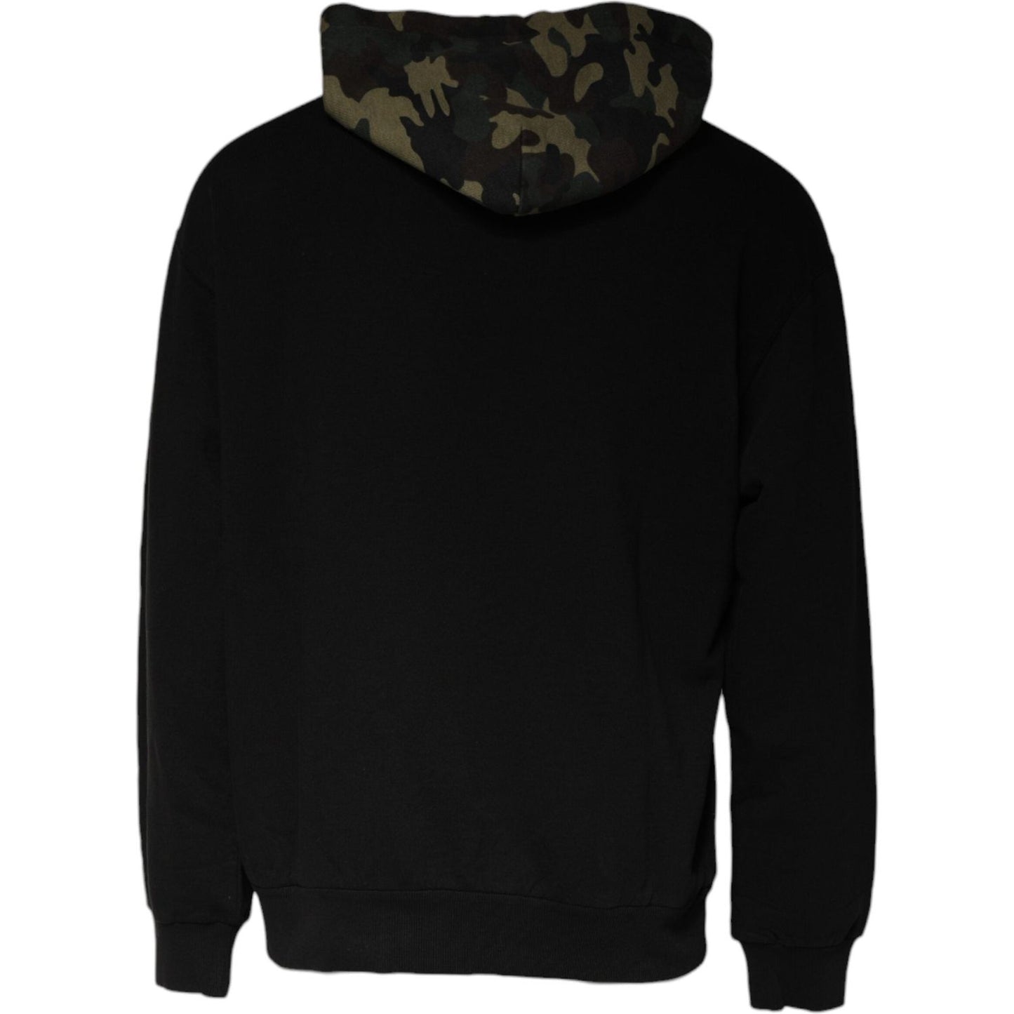 Dolce & Gabbana Black Camouflage Hooded Sweatshirt Sweater Dolce & Gabbana Black