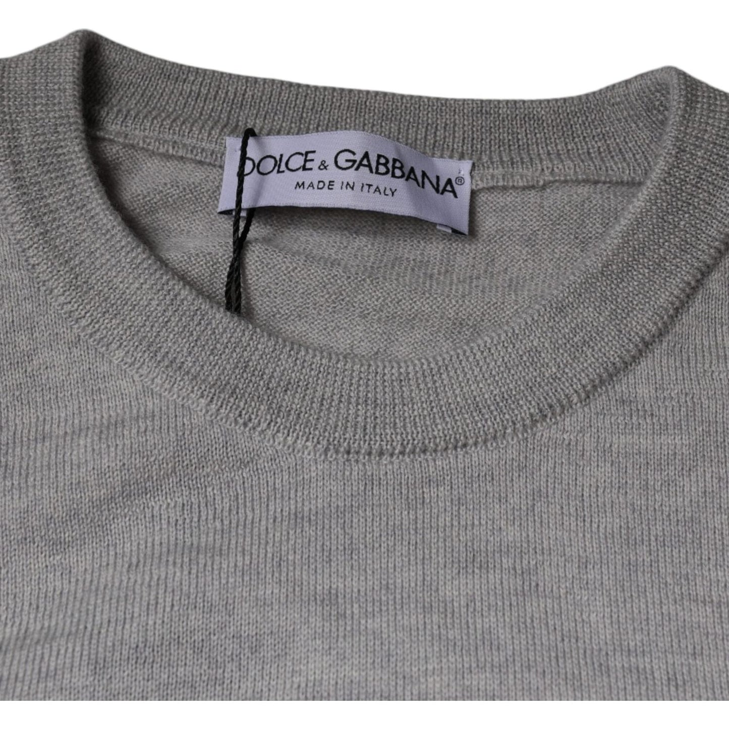 Dolce & Gabbana Light Gray Wool Crew Neck Pullover Sweater Dolce & Gabbana Slate Gray