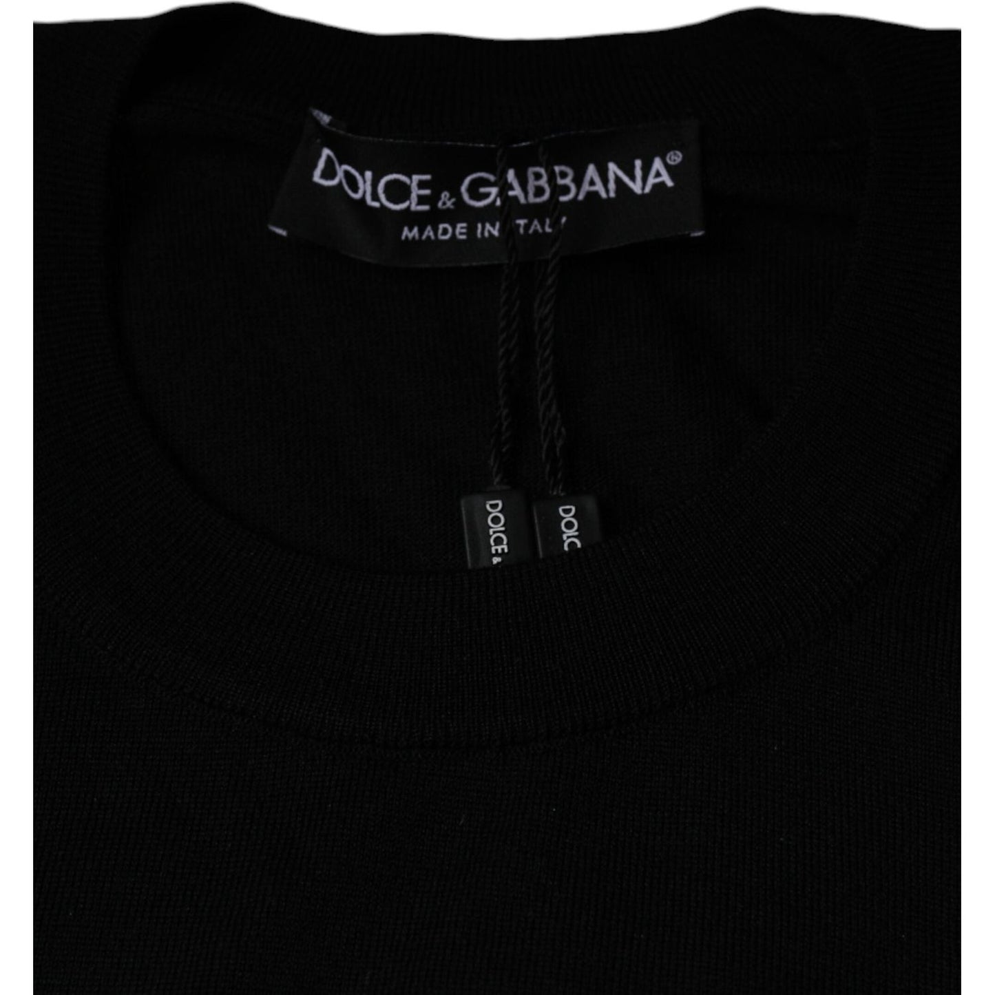 Dolce & Gabbana Black Crown Heart Crew Neck Pullover Sweater Dolce & Gabbana Black
