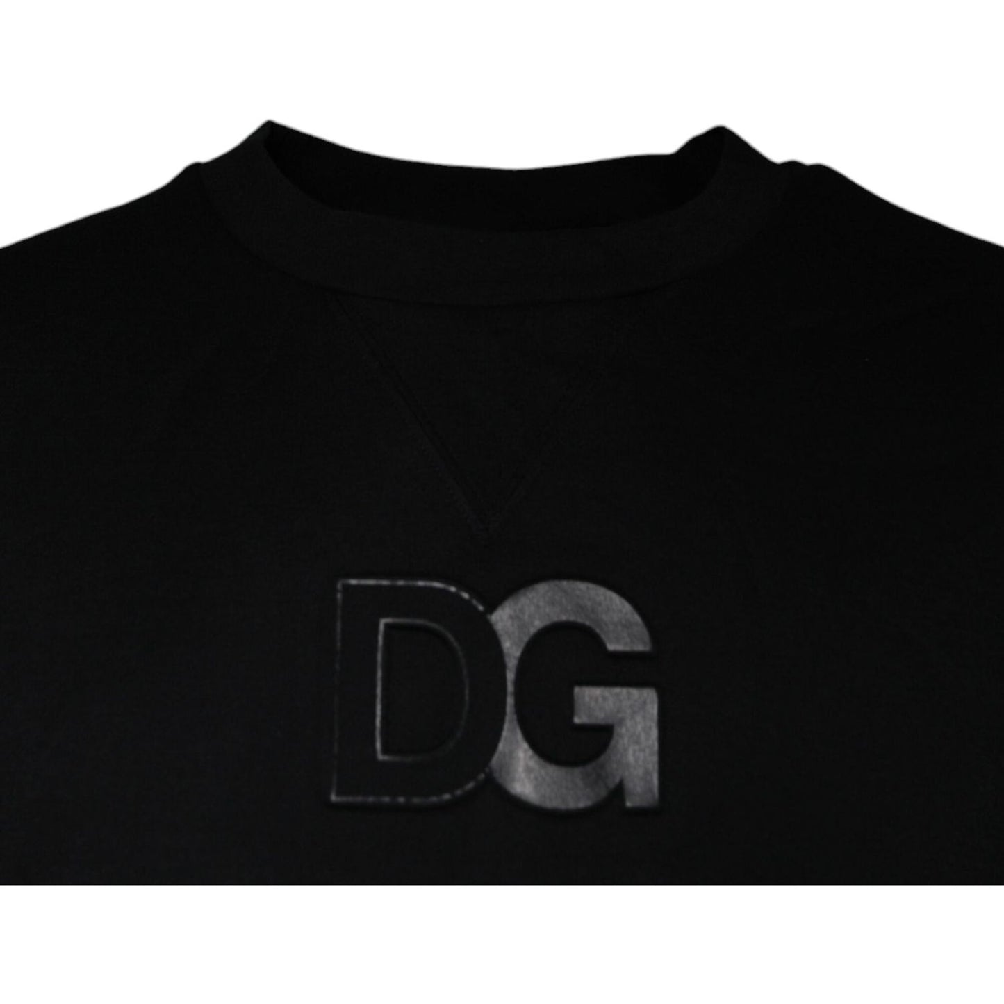 Dolce & Gabbana Black DG Logo Cotton Men Sweatshirt Sweater Dolce & Gabbana Black