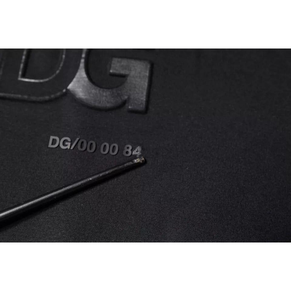 Dolce & Gabbana Black DG Logo Cotton Men Sweatshirt Sweater Dolce & Gabbana Black