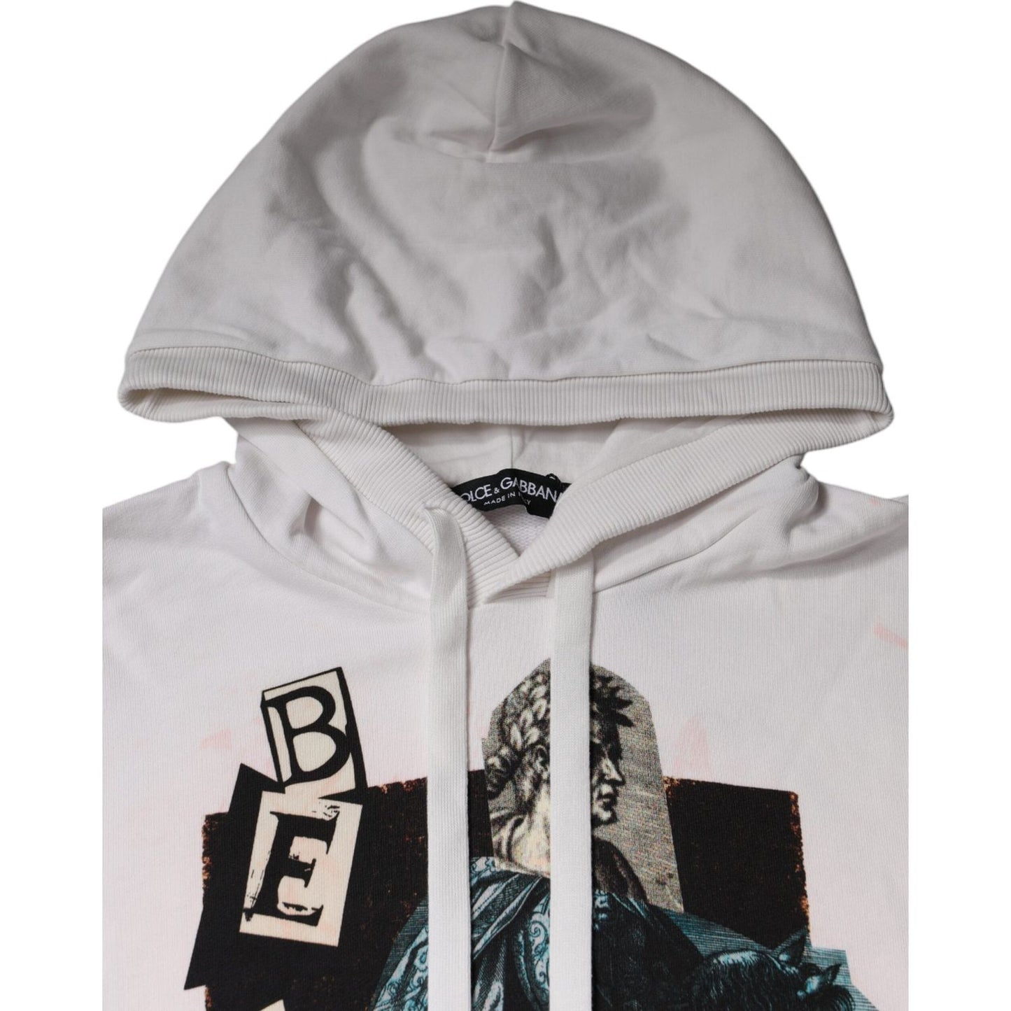 Dolce & Gabbana White Caesar Cotton Hooded Pullover Sweater Dolce & Gabbana Gray