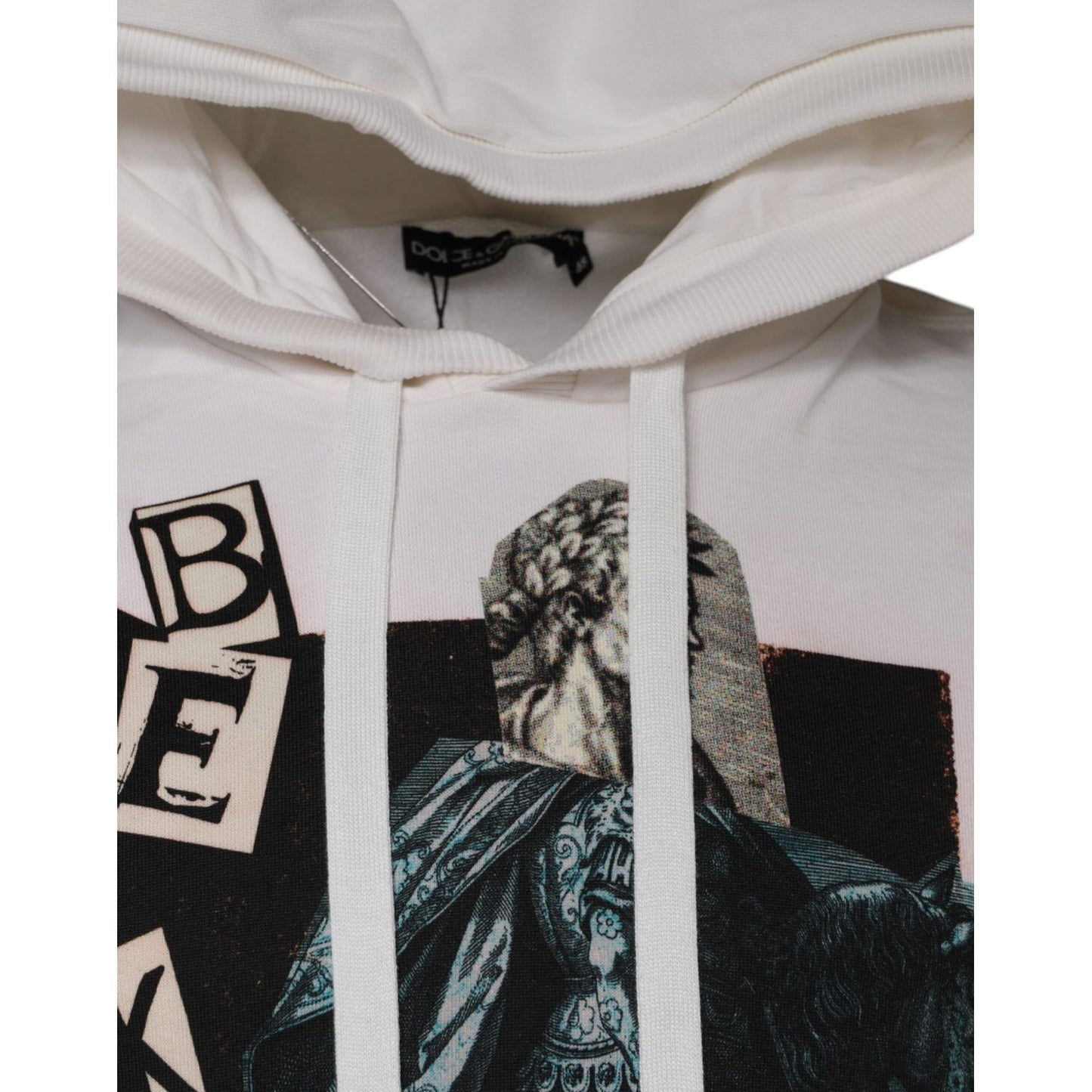 Dolce & Gabbana White Caesar Cotton Hooded Pullover Sweater Dolce & Gabbana Gray
