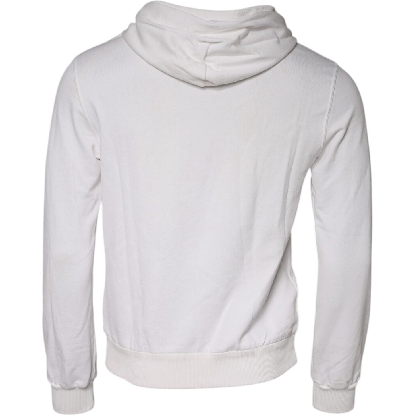 Dolce & Gabbana White Caesar Cotton Hooded Pullover Sweater Dolce & Gabbana Light Gray