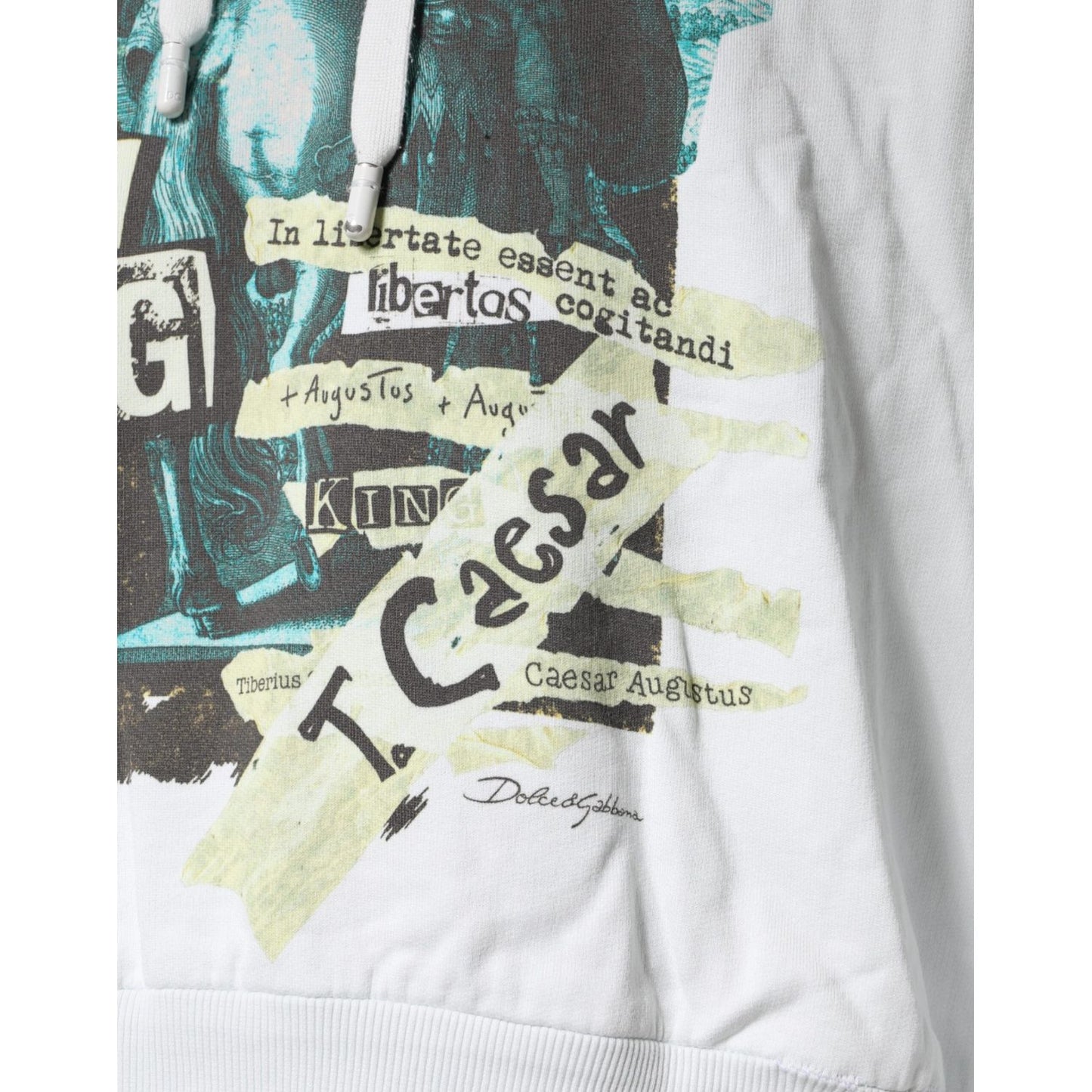 Dolce & Gabbana White Caesar Cotton Hooded Pullover Sweater Dolce & Gabbana Light Gray