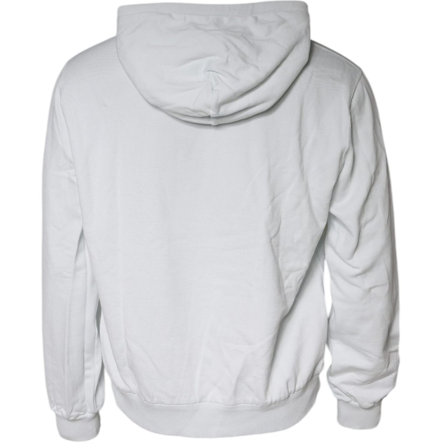 Dolce & Gabbana White Caesar Cotton Hooded Pullover Sweater Dolce & Gabbana Light Gray
