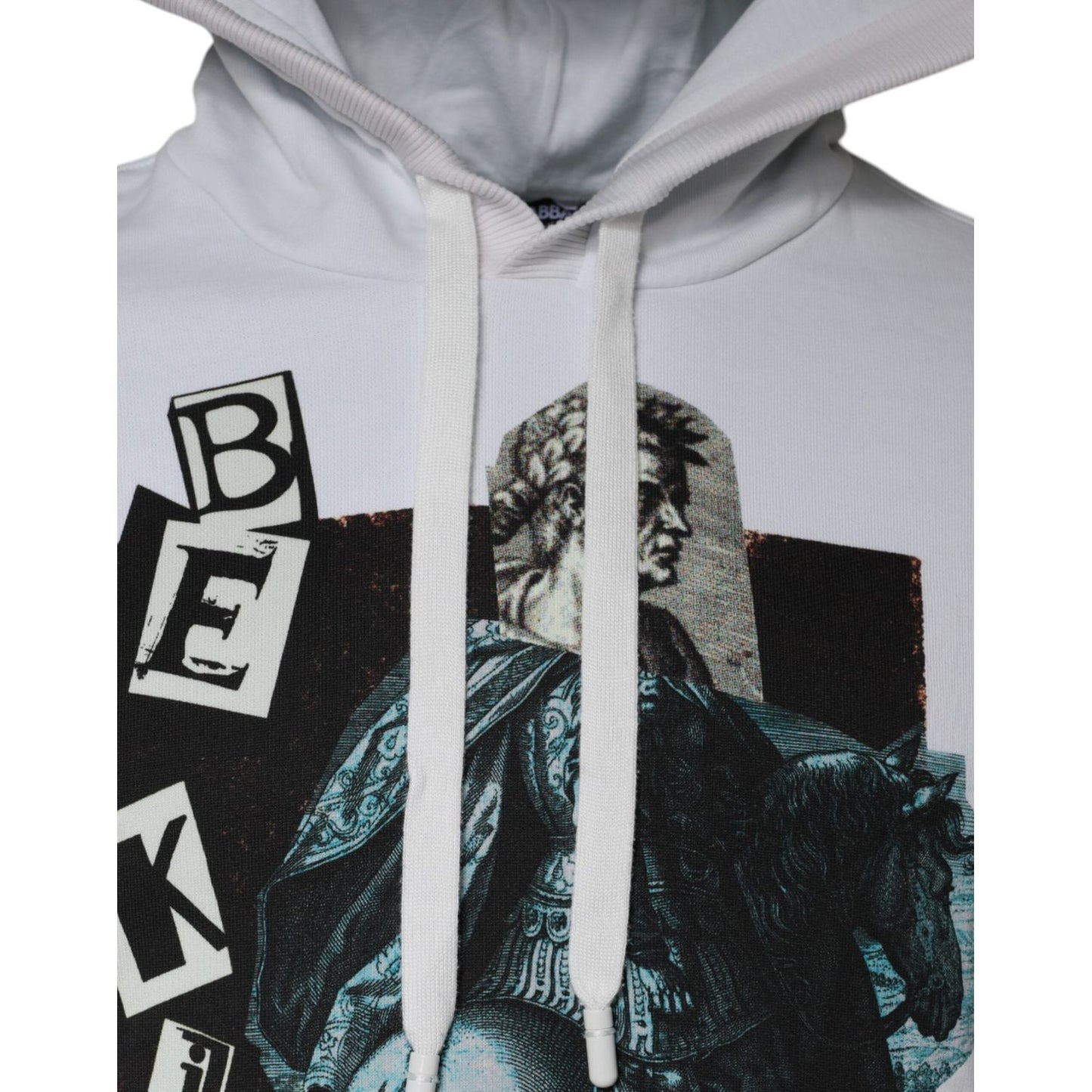 Dolce & Gabbana White Caesar Cotton Hooded Pullover Sweater Dolce & Gabbana Gray