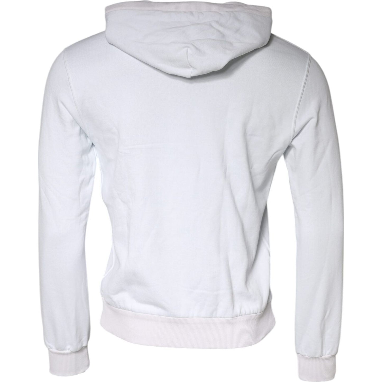 Dolce & Gabbana White Caesar Cotton Hooded Pullover Sweater Dolce & Gabbana Light Gray