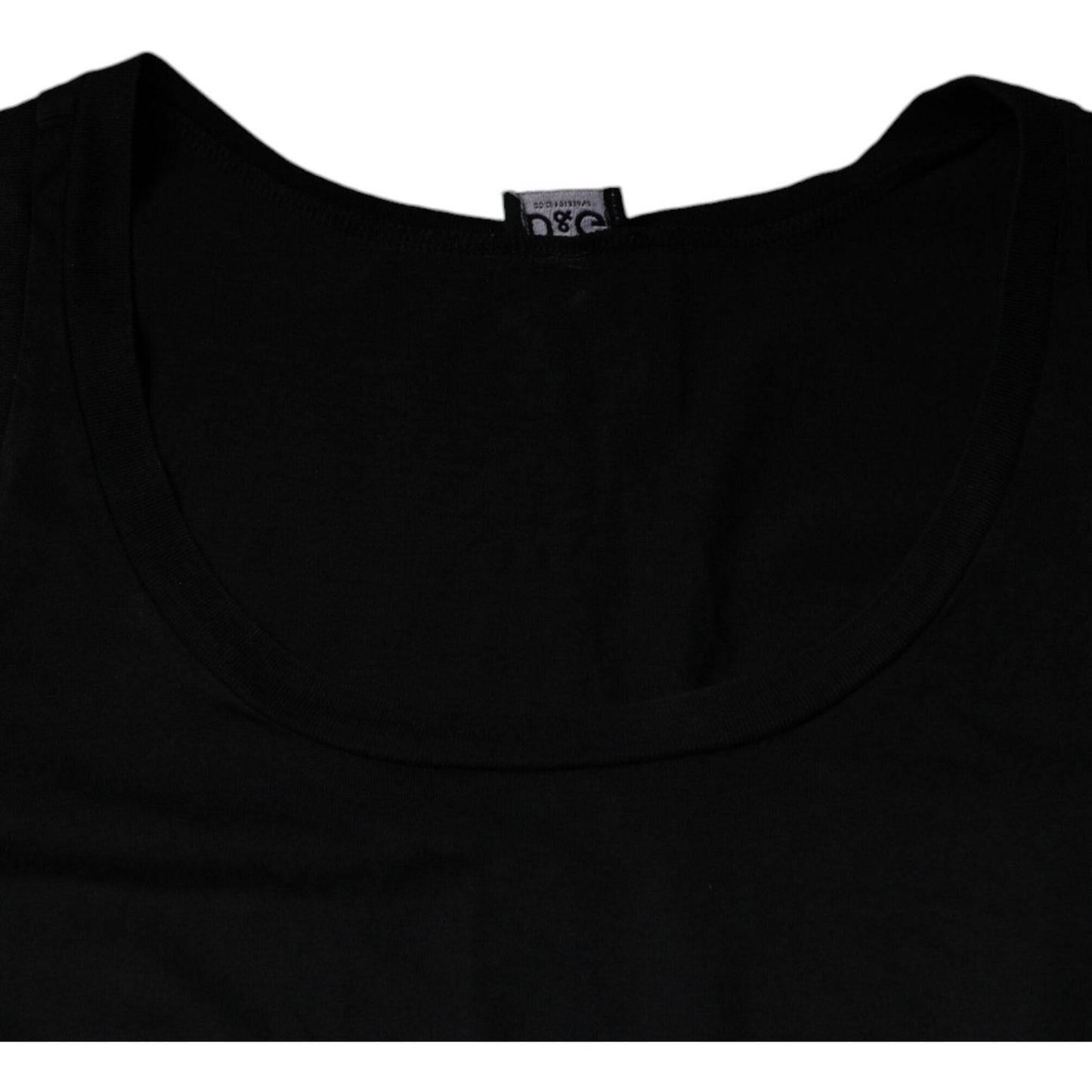 Dolce & Gabbana Black Cotton Tank Sleeveless Men T-shirt Dolce & Gabbana Black