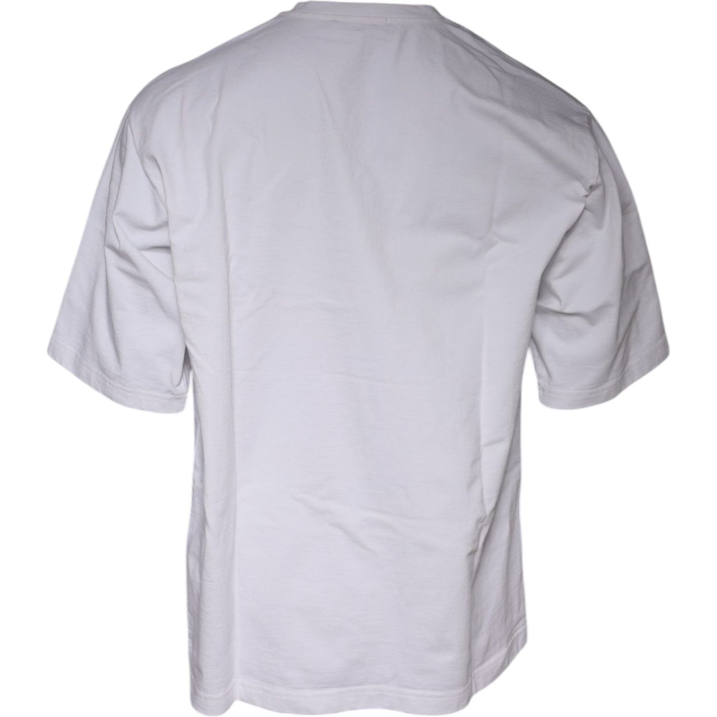 Dolce & Gabbana White Logo Print Cotton Crew Neck T-shirt Dolce & Gabbana Light Gray