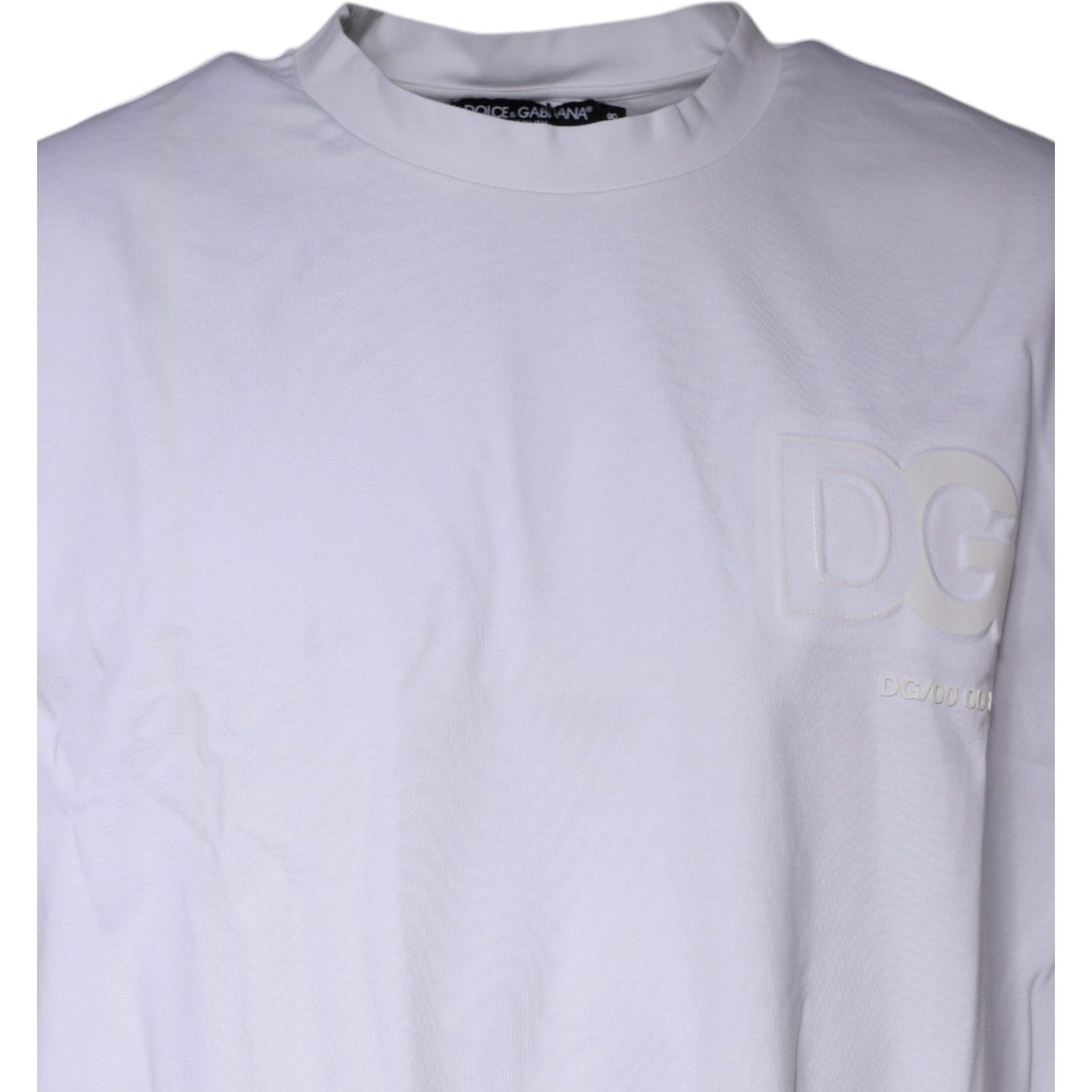 Dolce & Gabbana White Embossed Logo Crew Neck T-shirt Dolce & Gabbana Thistle