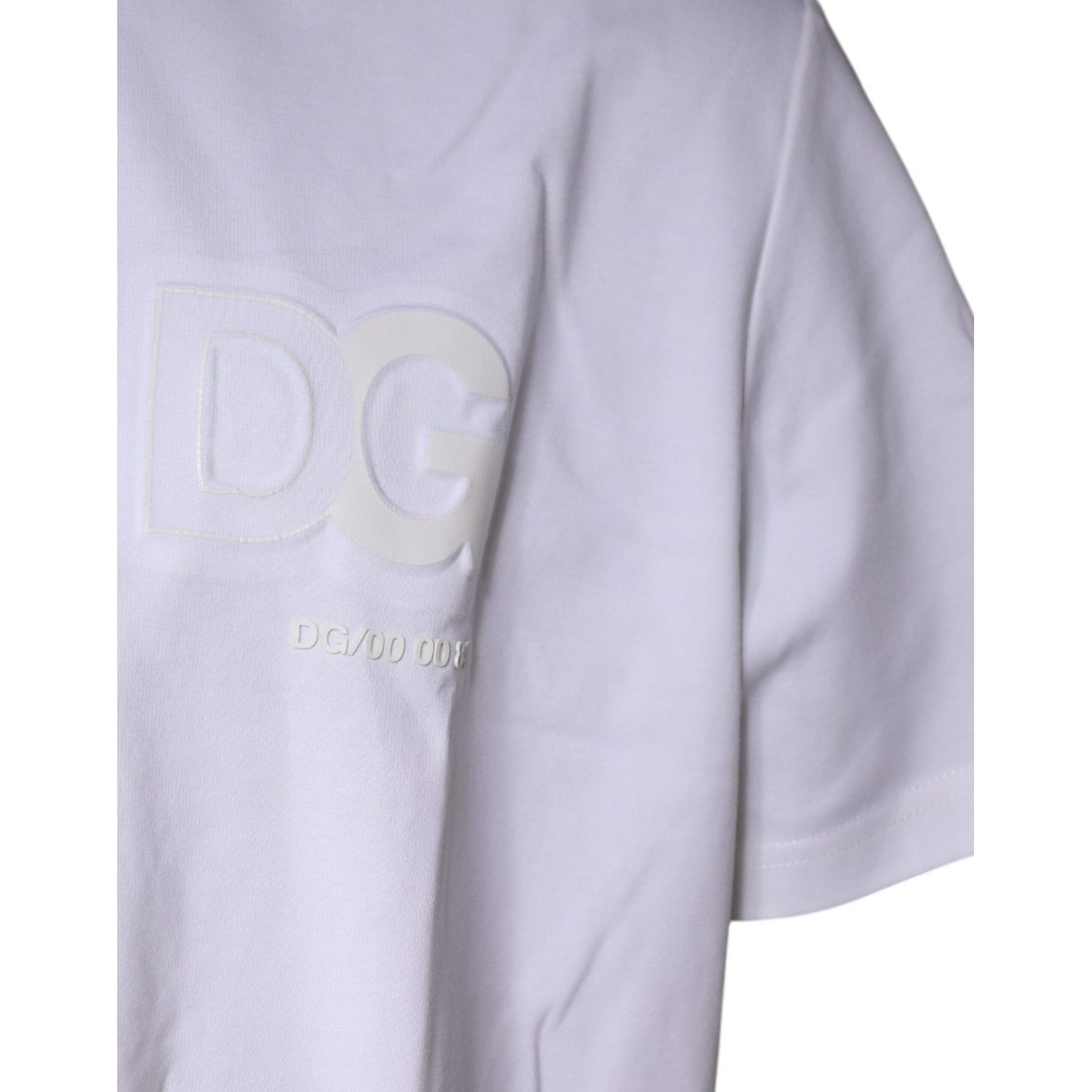 Dolce & Gabbana White Embossed Logo Crew Neck T-shirt Dolce & Gabbana Gray