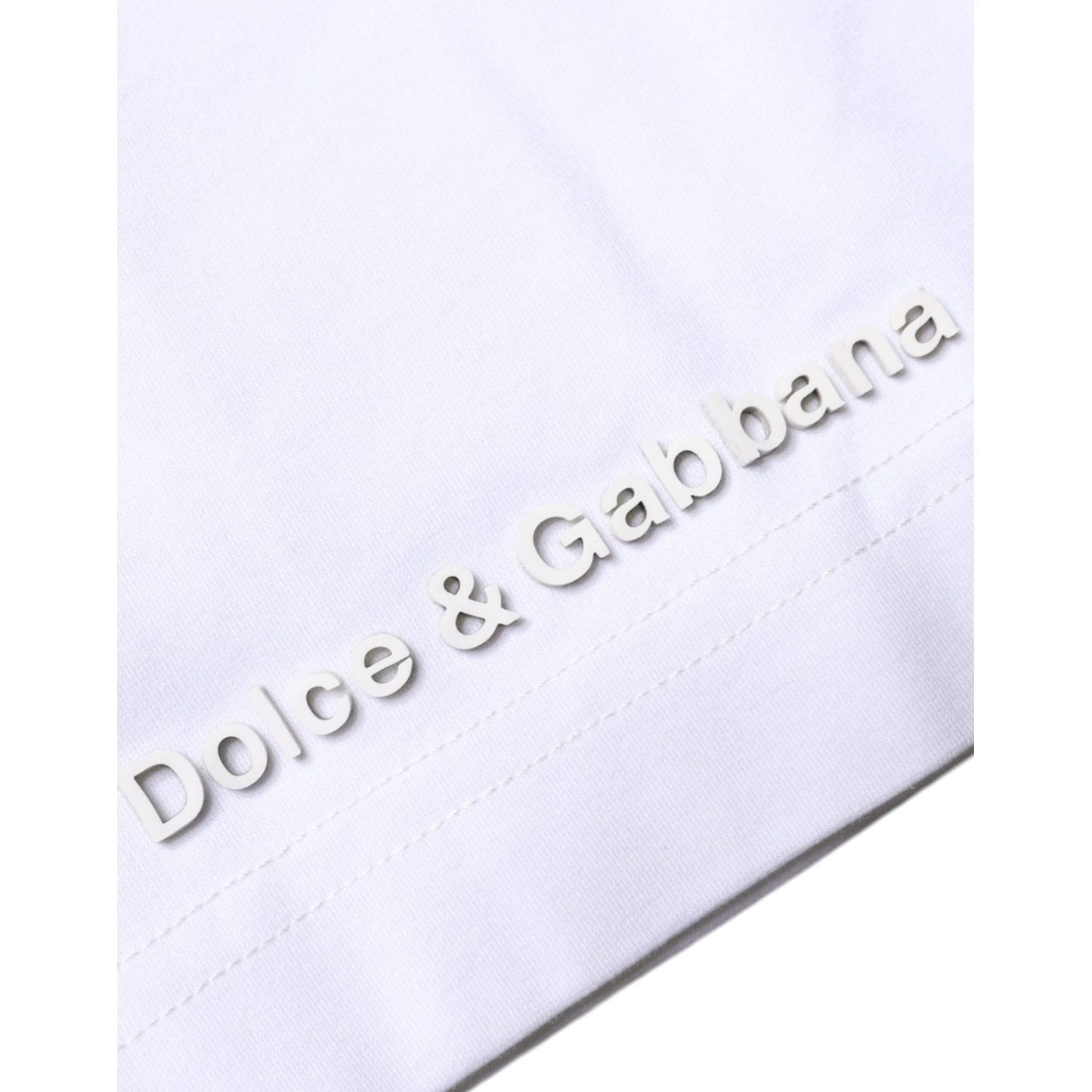 Dolce & Gabbana White Embossed Logo Crew Neck T-shirt Dolce & Gabbana Lavender