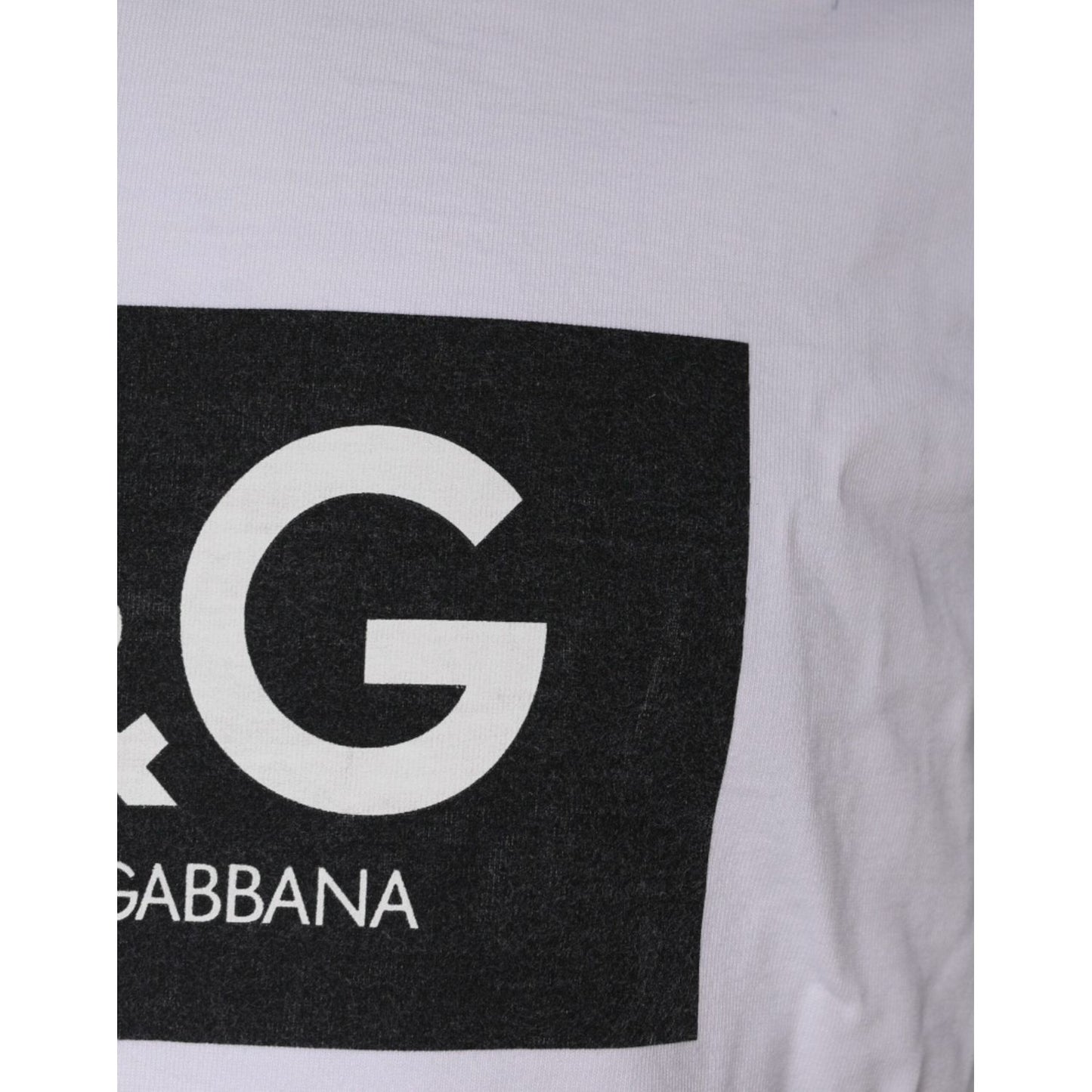 Dolce & Gabbana White Logo Print Cotton Crew Neck T-shirt Dolce & Gabbana Black