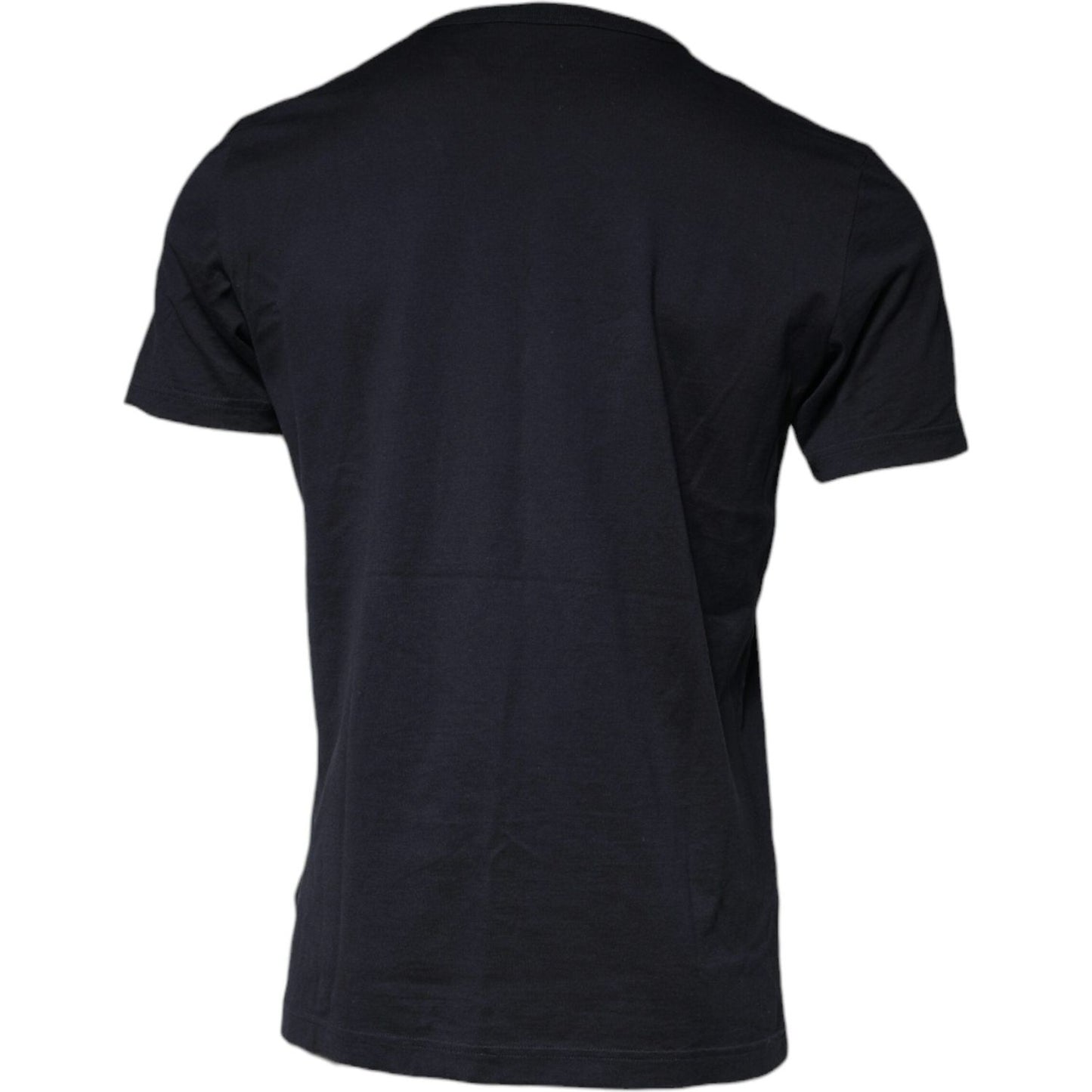Dolce & Gabbana Black Graphic Print Cotton Crew Neck T-shirt Dolce & Gabbana Black