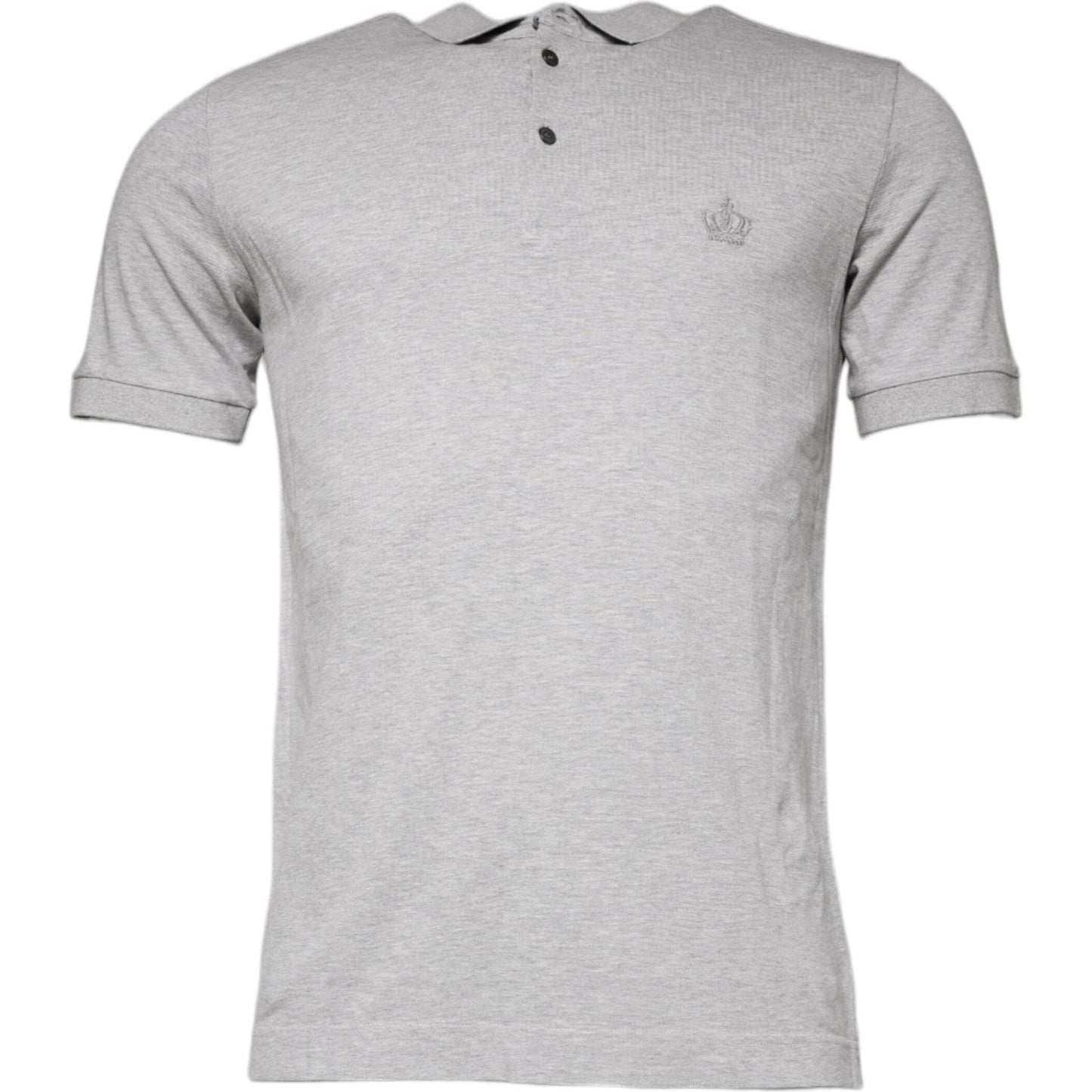 Dolce & Gabbana Gray Crown Collared ShortSleeve Polo T-shirt Dolce & Gabbana Gray