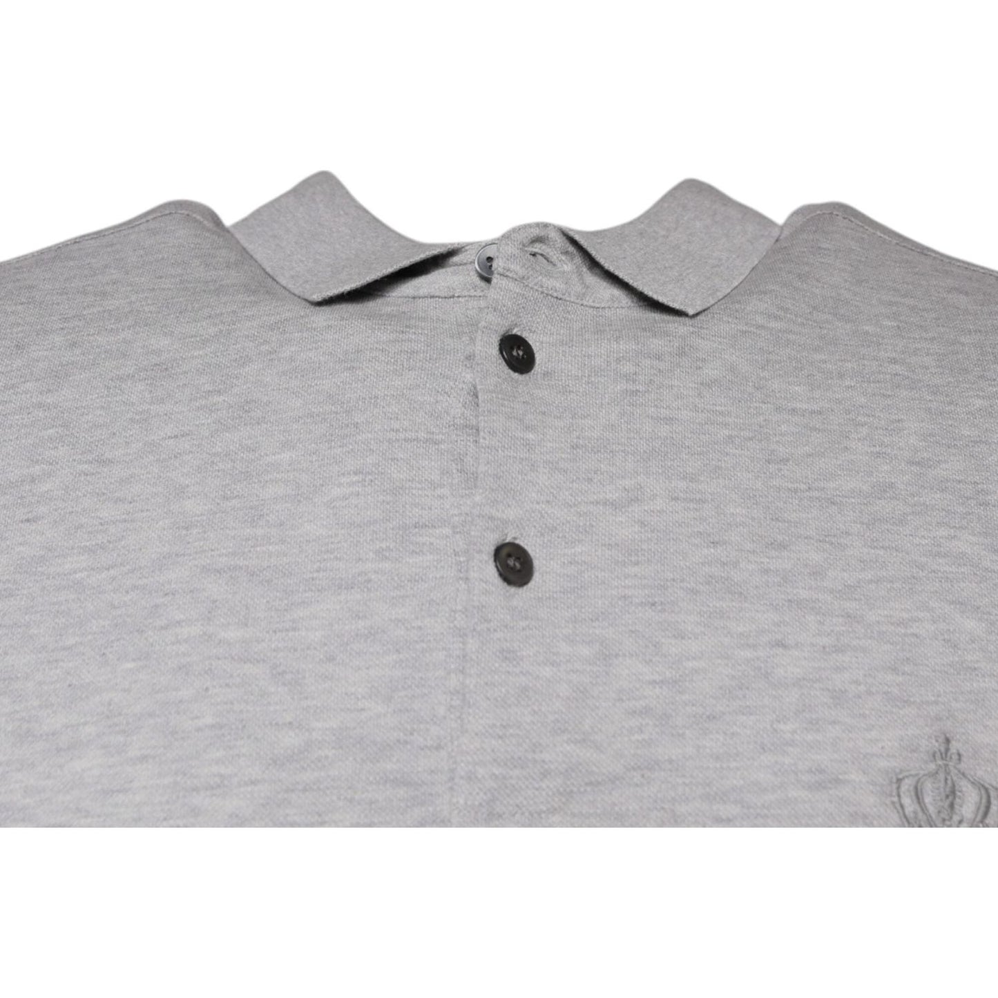 Dolce & Gabbana Gray Crown Collared ShortSleeve Polo T-shirt Dolce & Gabbana Dark Gray