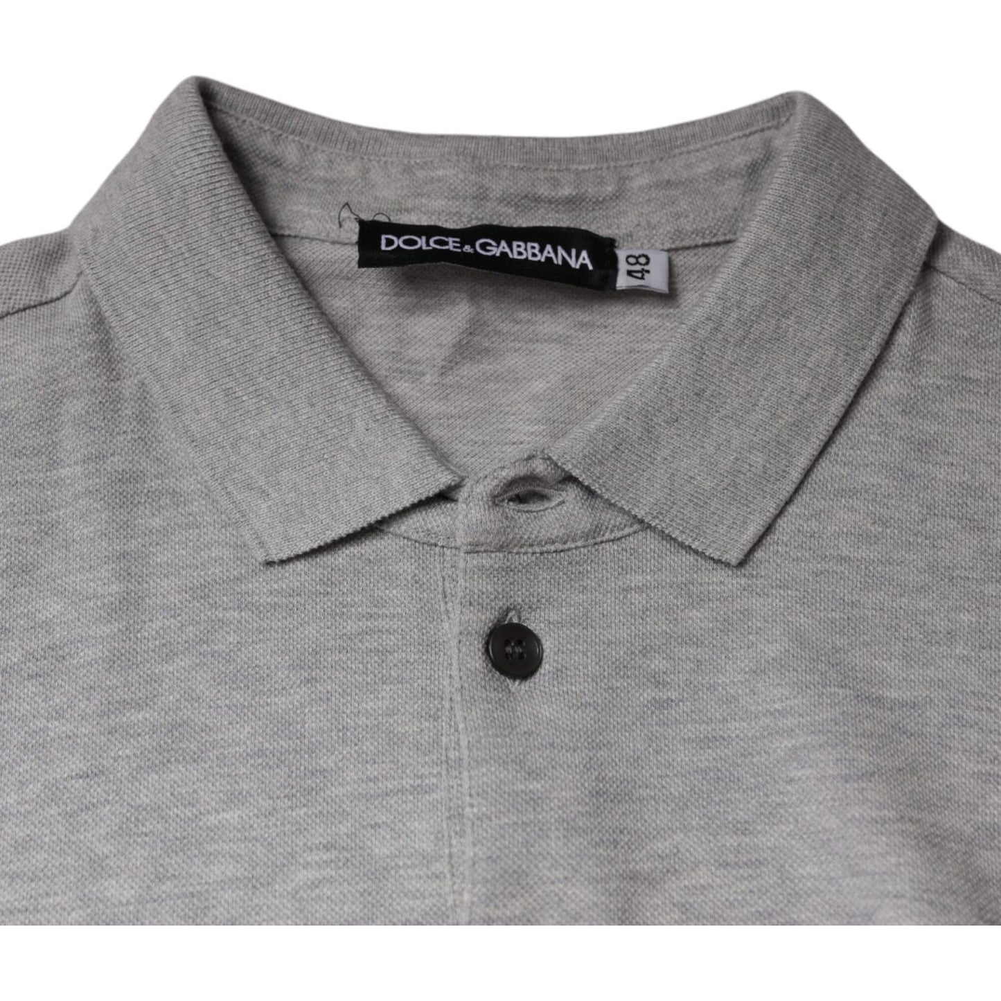 Dolce & Gabbana Gray Crown Collared ShortSleeve Polo T-shirt Dolce & Gabbana Light Slate Gray