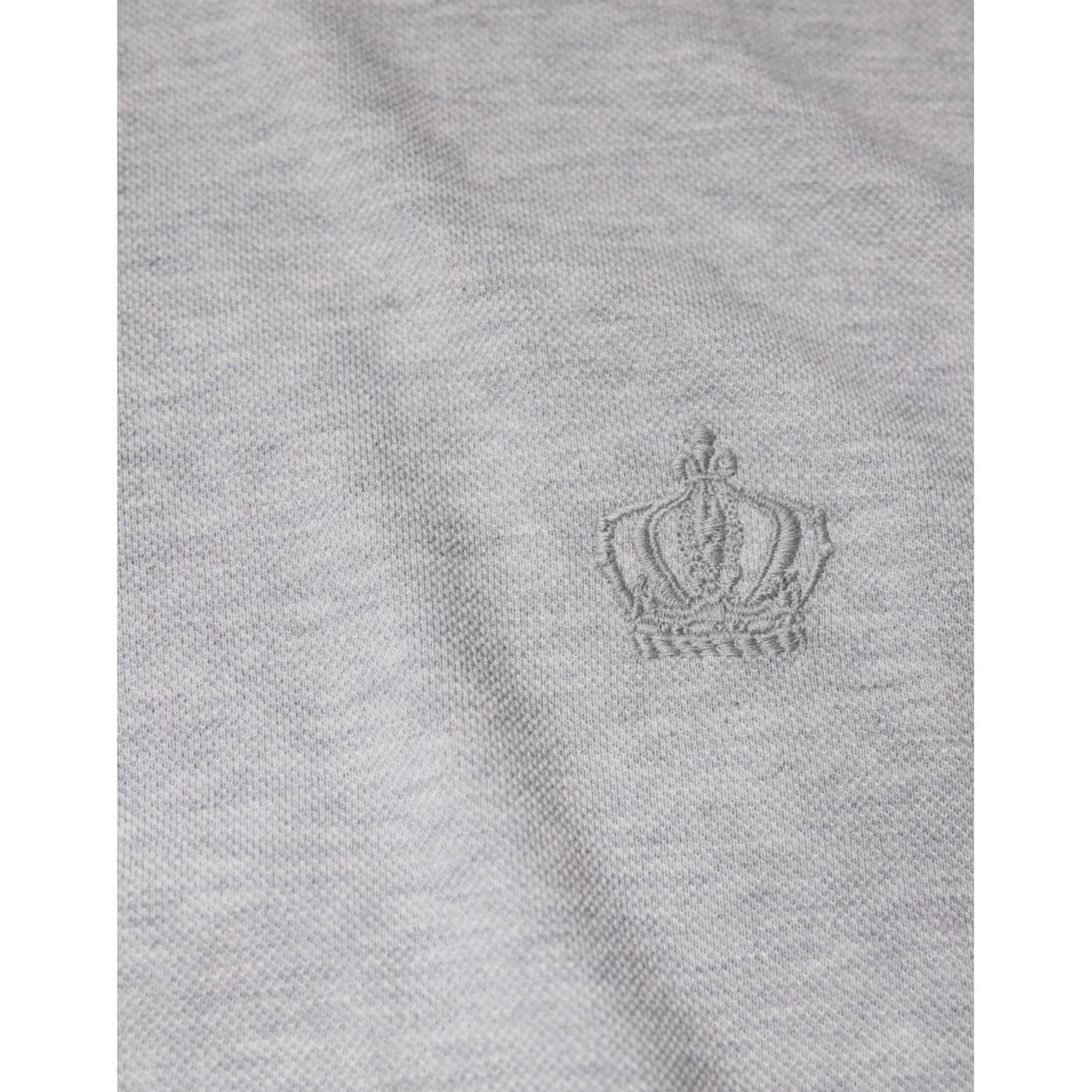 Dolce & Gabbana Gray Crown Collared ShortSleeve Polo T-shirt Dolce & Gabbana Gray